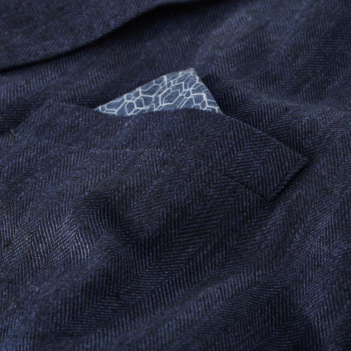 Calamar Sakko mit Leinen dunkelblau