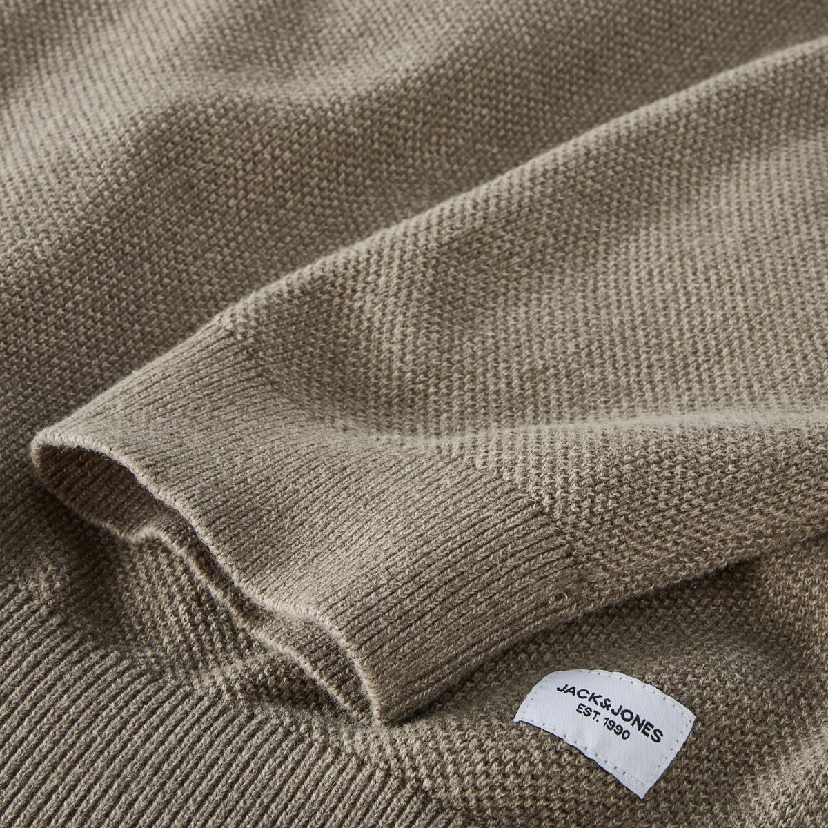 Jack&Jones Rundhalspullover mit Biobaumwolle oliv