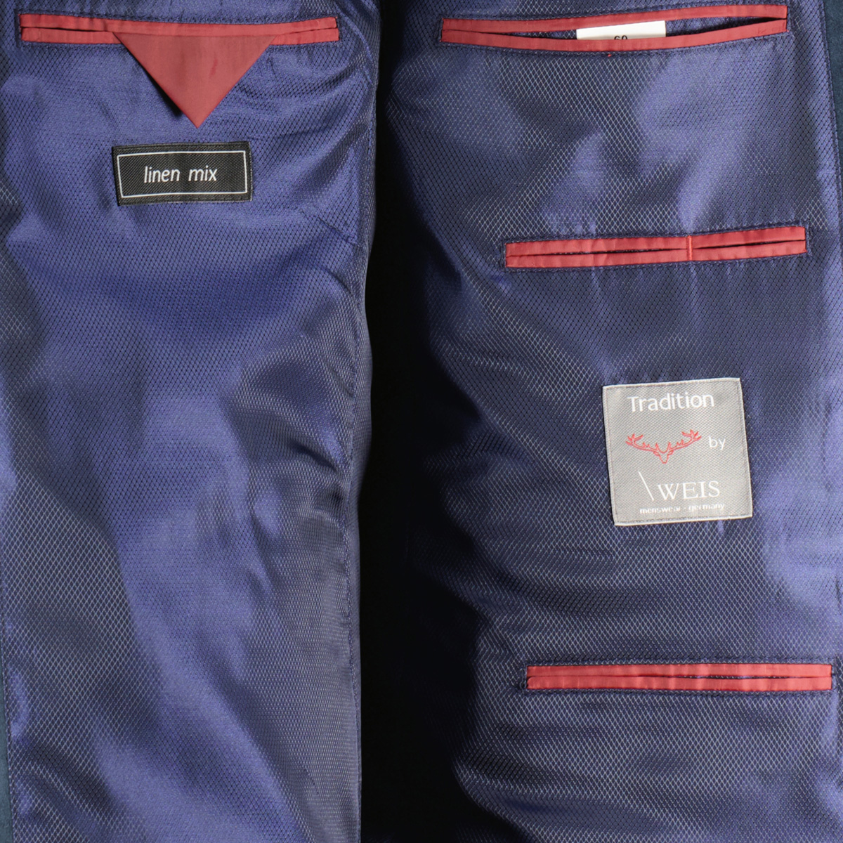 Weis Trachtensakko aus Leinenmischung grau