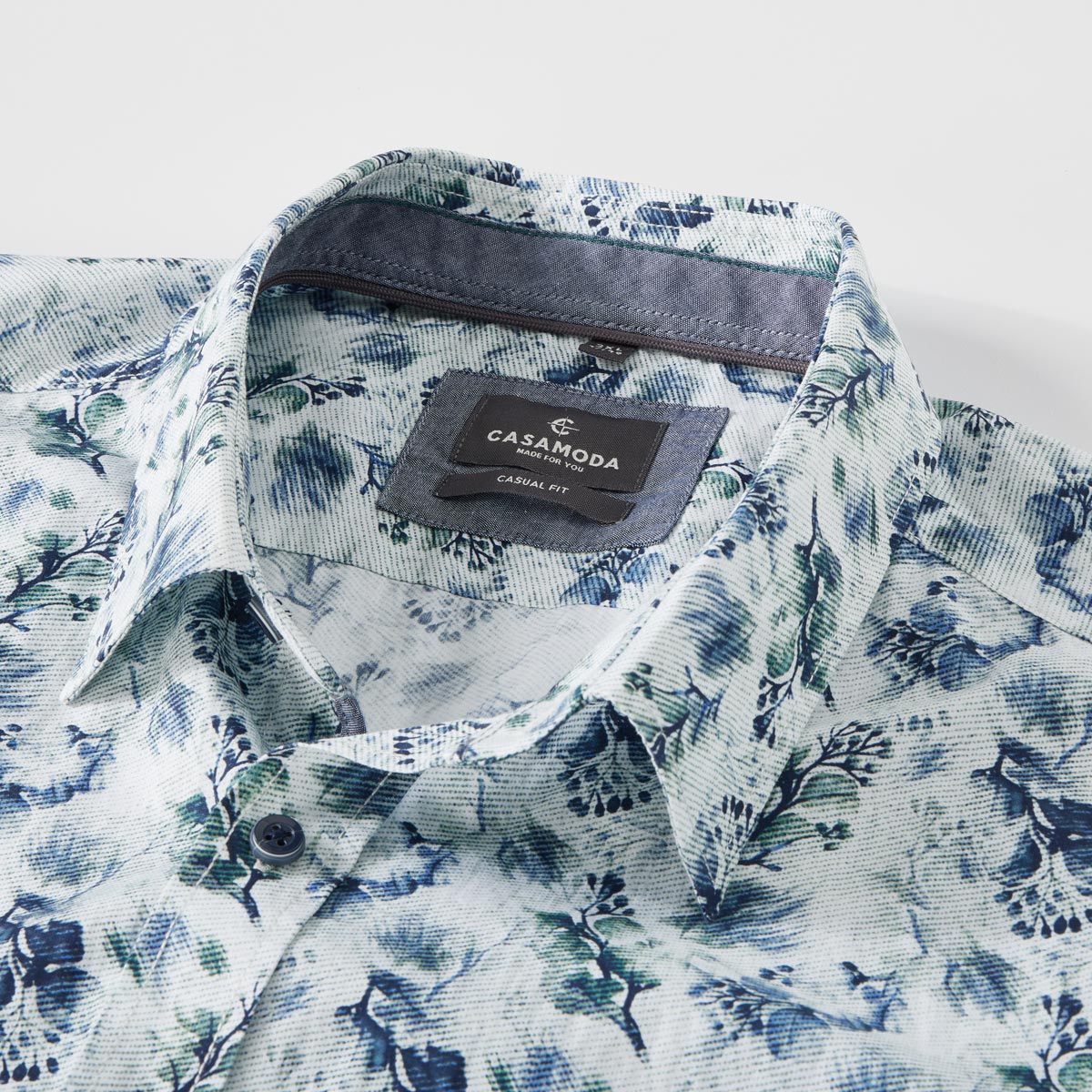 CASA MODA Freizeithemd mit floralem Muster blau