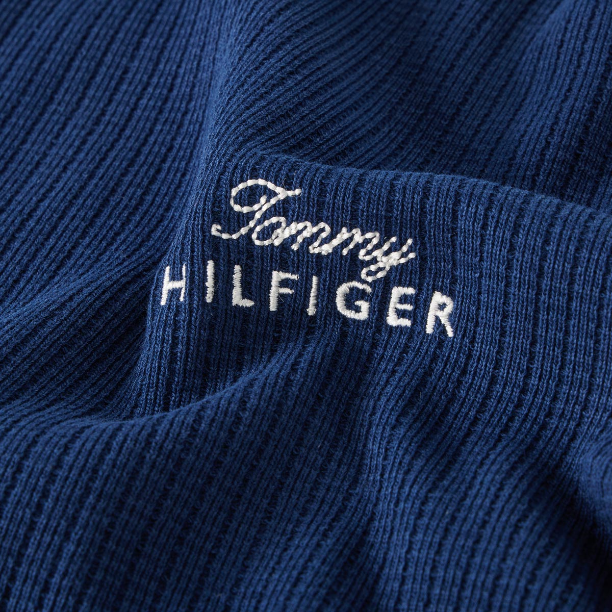 Tommy Hilfiger Strickjacke mit Label-Print dunkelblau