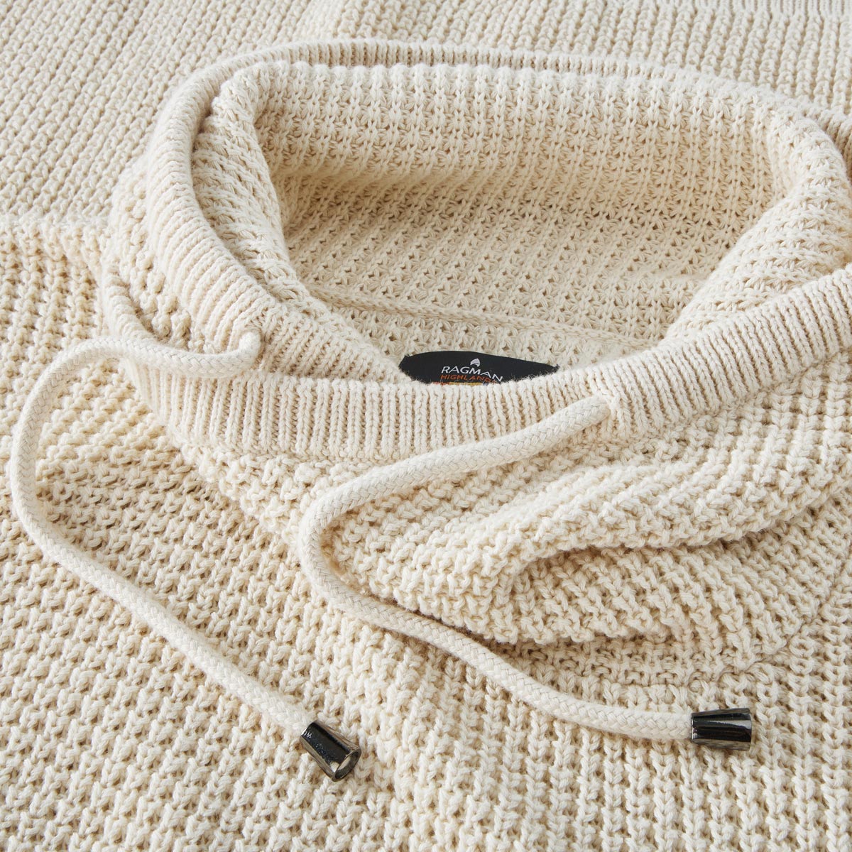 RAGMAN Grobstrickpullover aus Baumwolle beige