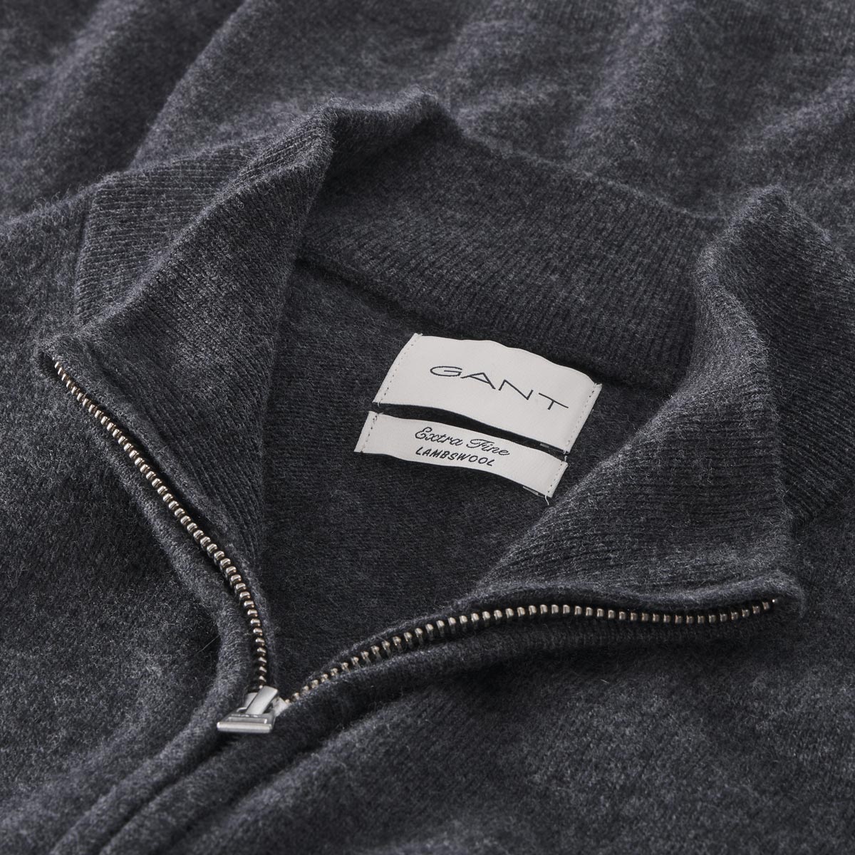 Gant Feinstrickjacke mit Lammwolle anthrazit