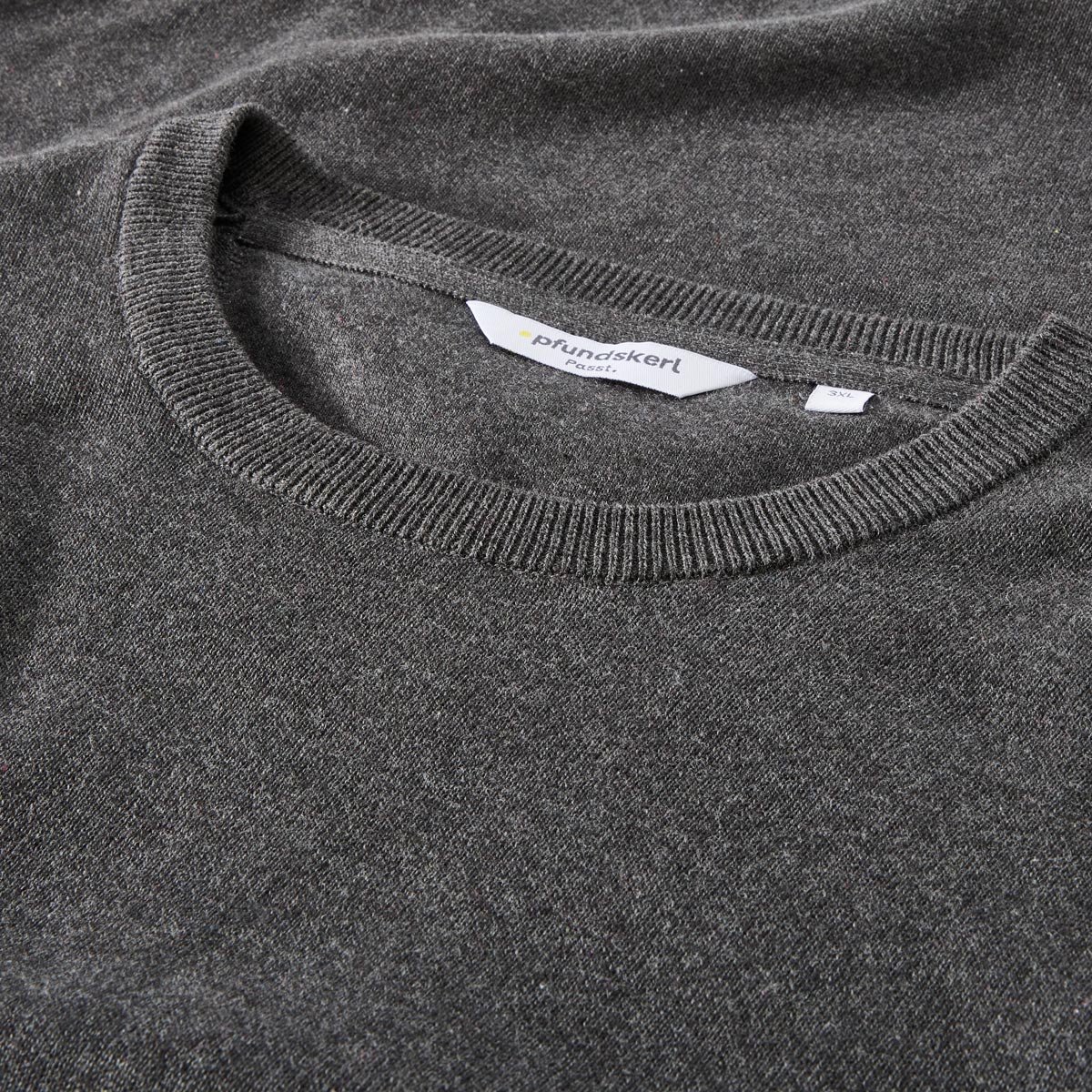 Pfundskerl Feinstrickpullover aus Baumwolle anthrazit