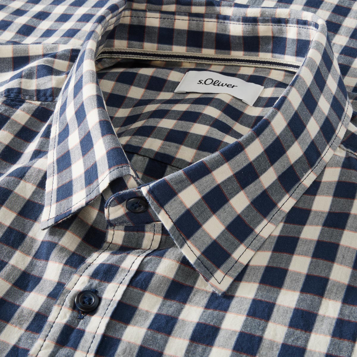 s.Oliver Kariertes Freizeithemd blau