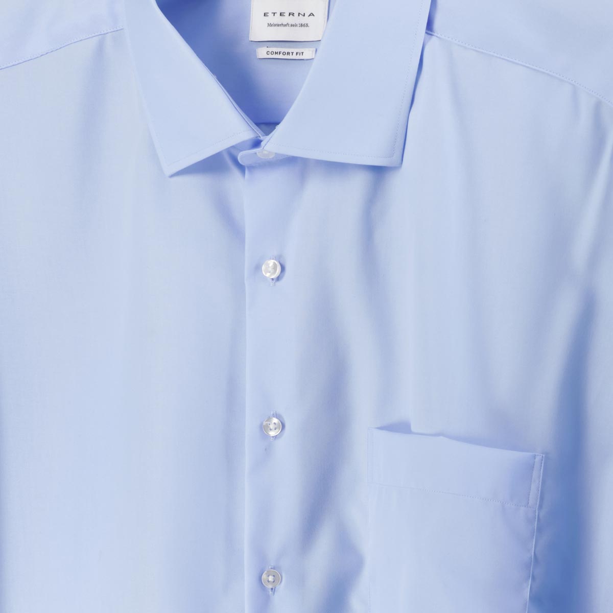 ETERNA Businesshemd aus Baumwolle, kurzarm, bügelfrei hellblau