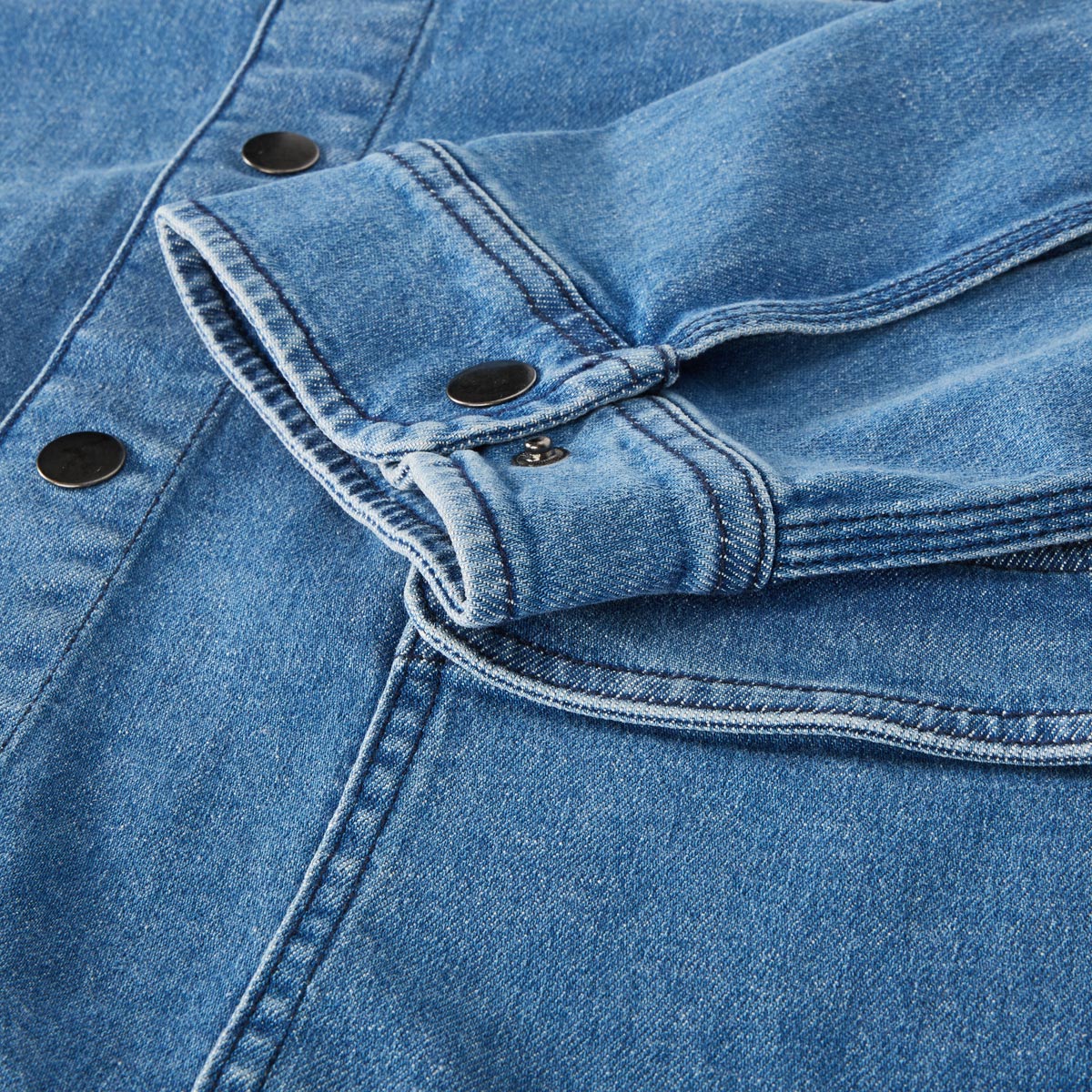 North Jeans Overshirt mit Stretch blau