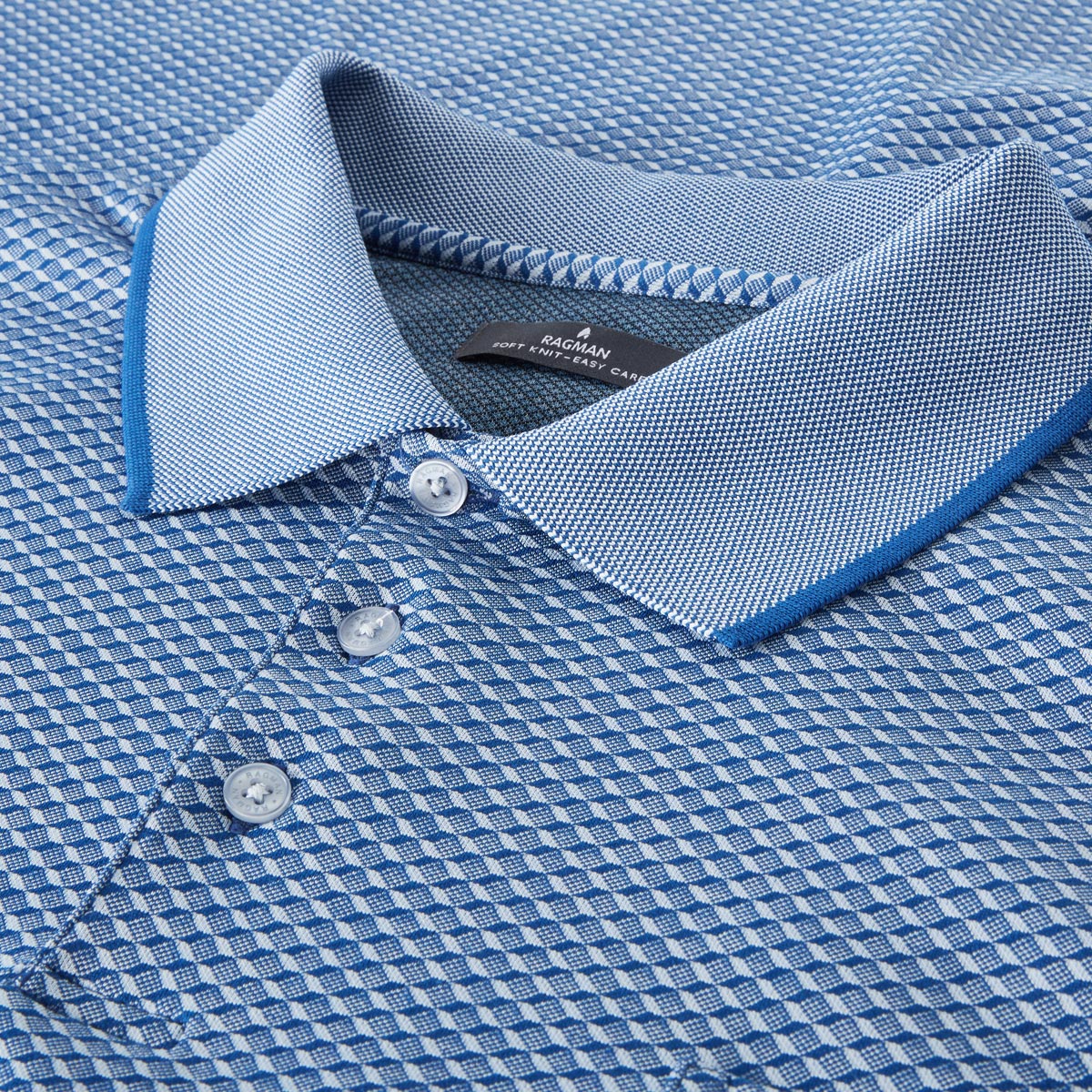 RAGMAN Poloshirt mit Elasthan graublau