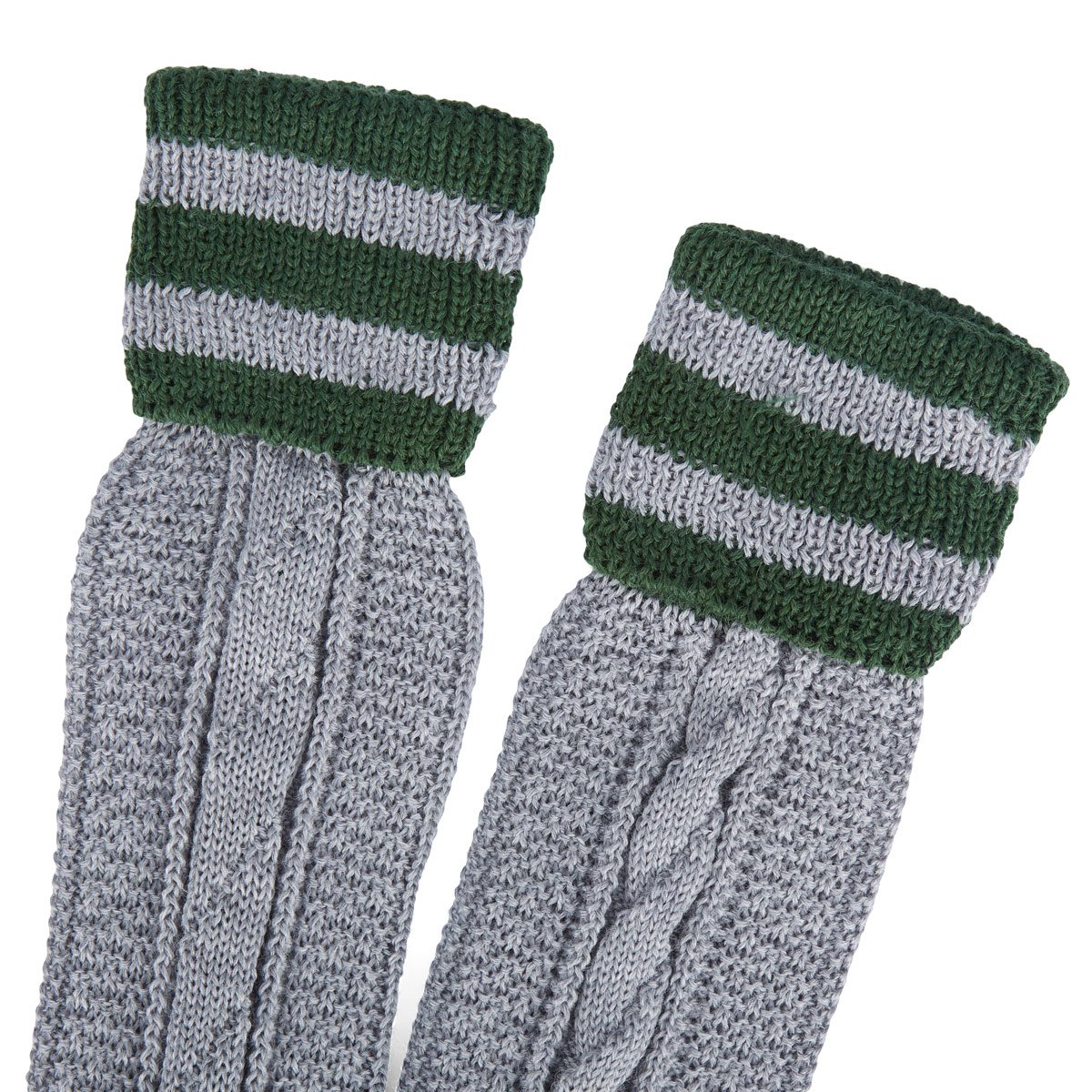 Lusana Trachten Kniestrümpfe grau