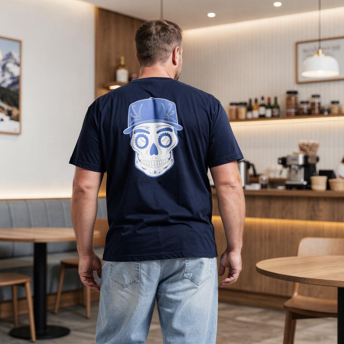 Pfundskerl T-Shirt mit Rückenprint dunkelblau