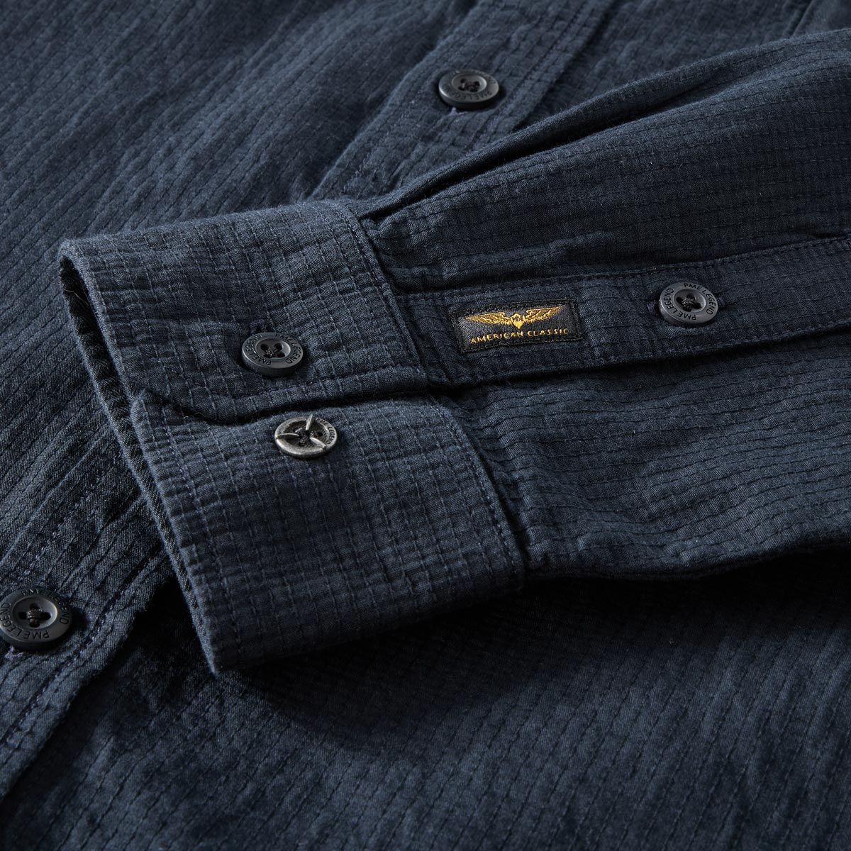 PME LEGEND Freizeithemd mit Struktur dunkelblau