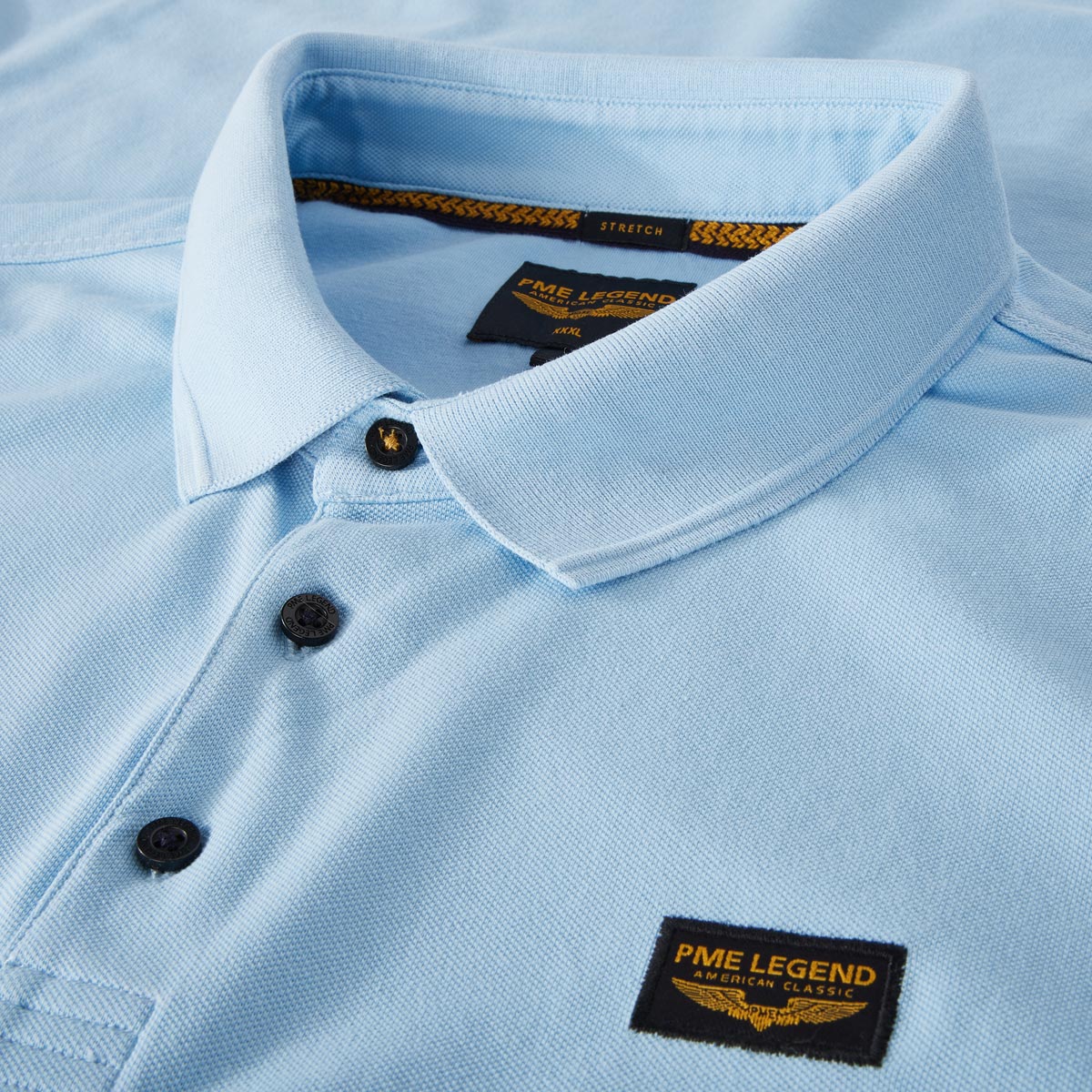 PME LEGEND Poloshirt mit Stretch hellblau