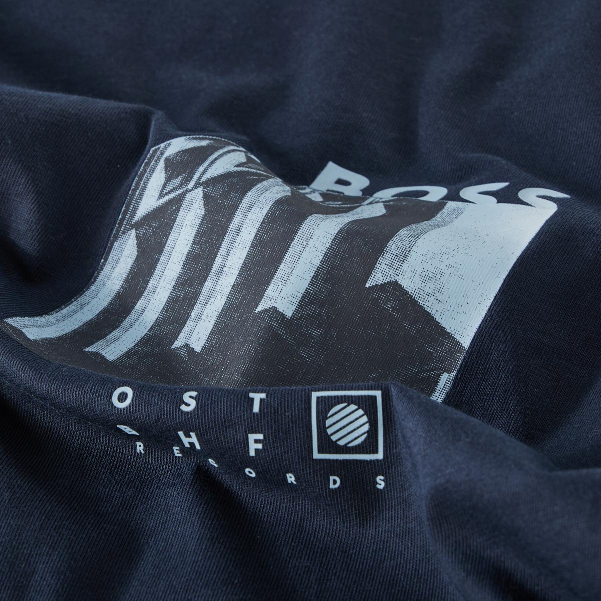 BOSS T-Shirt mit Motiv-Print dunkelblau