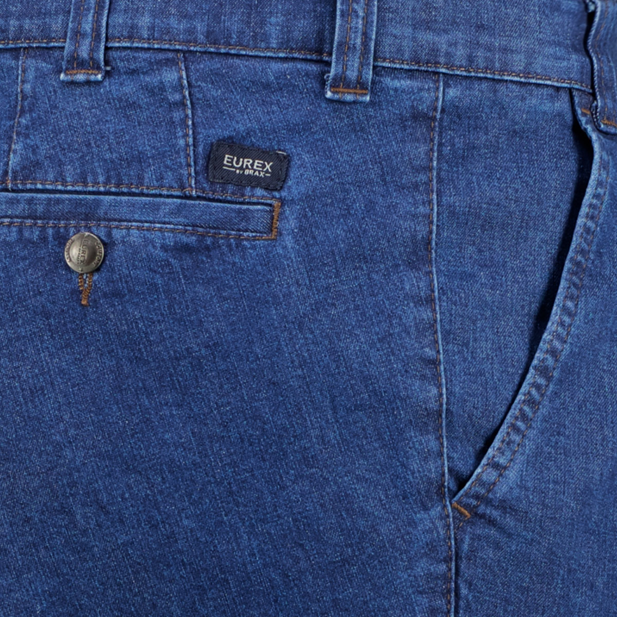 Eurex by Brax Bundfalten-Jeans mit Stretch, Tapered Fit blau