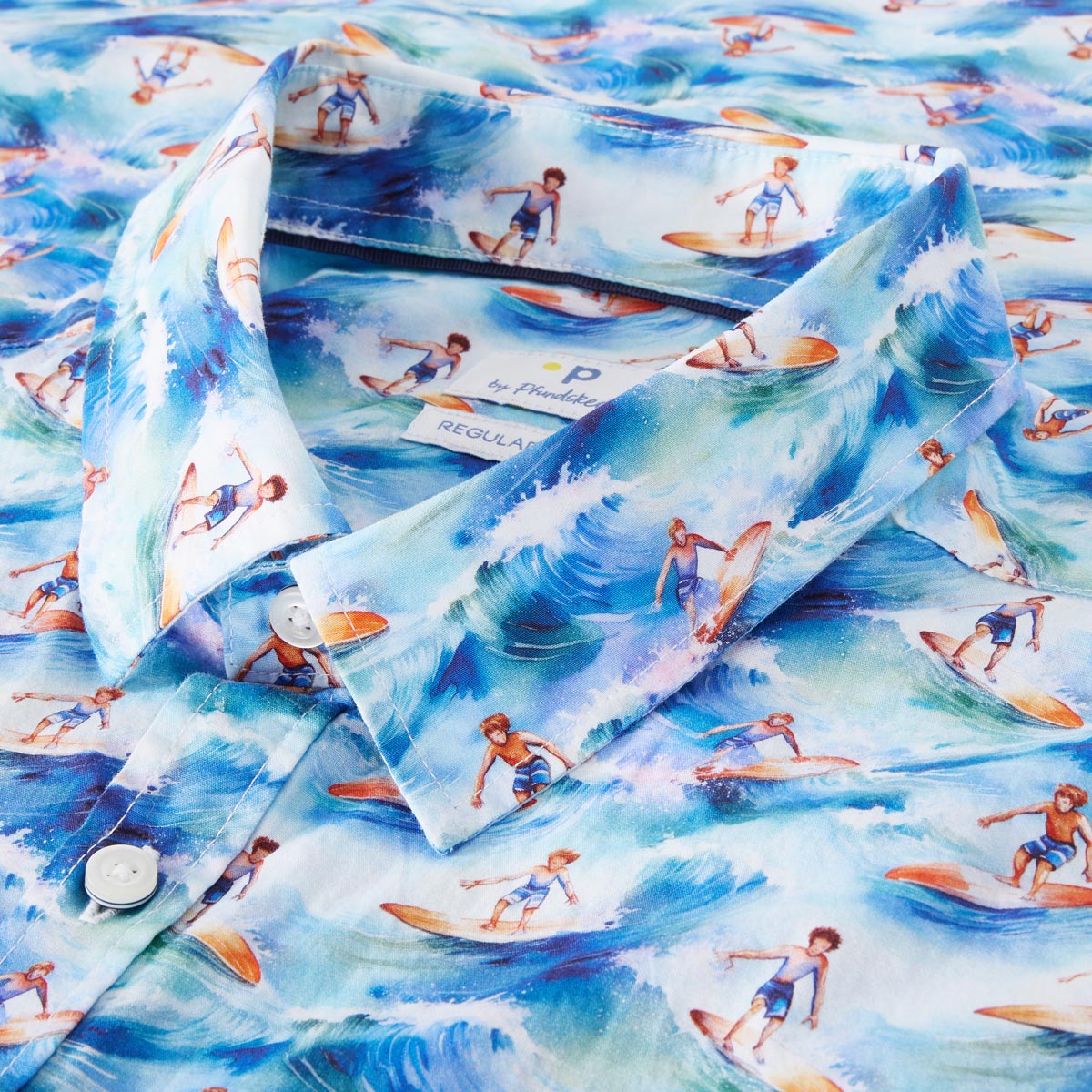 Pfundskerl Freizeithemd mit Allover-Muster dunkelblau