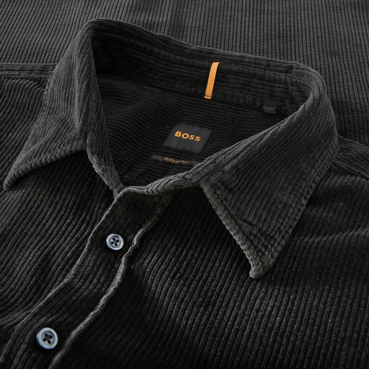 BOSS Cordhemd schwarz