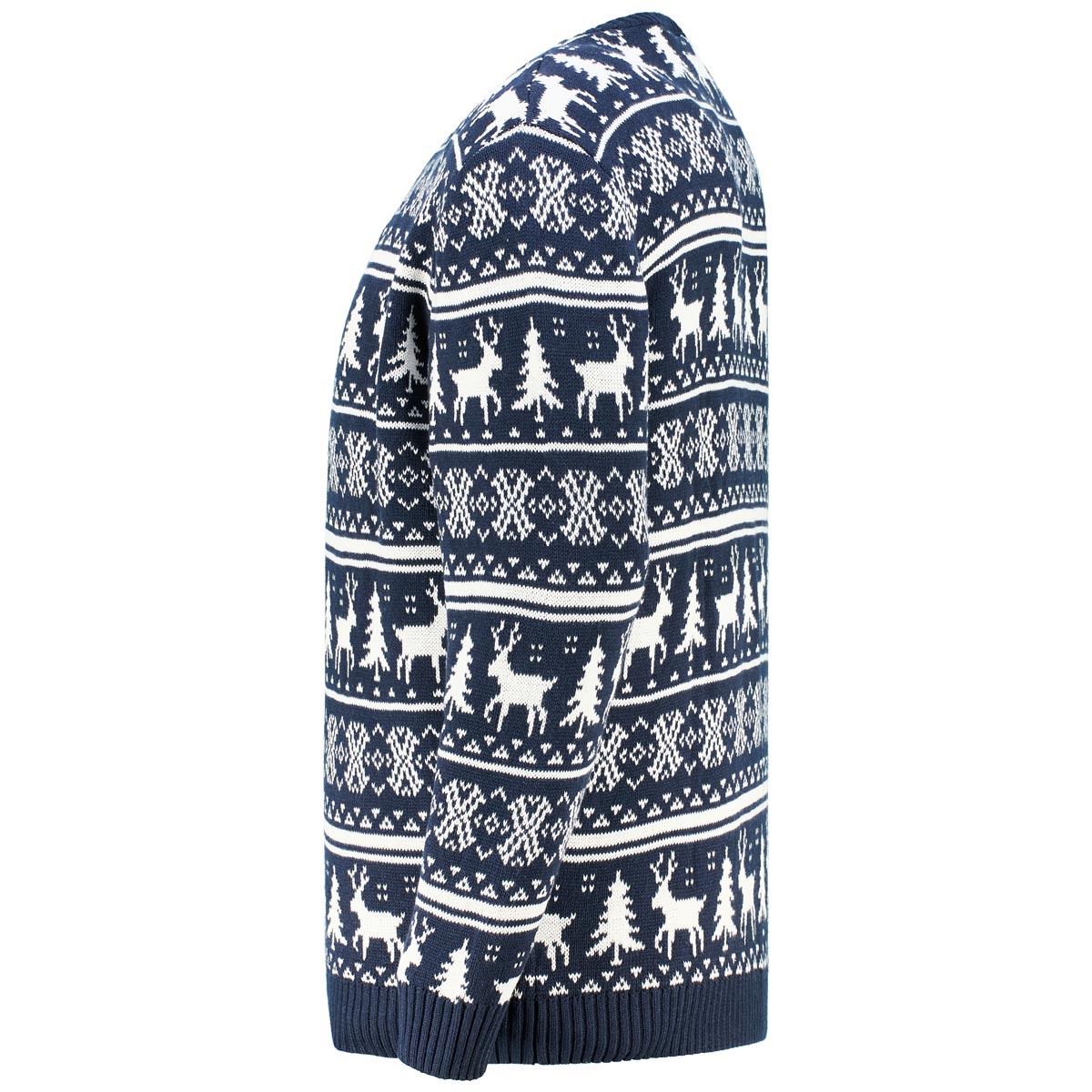 North Stickpullover mit Wintermotiv dunkelblau