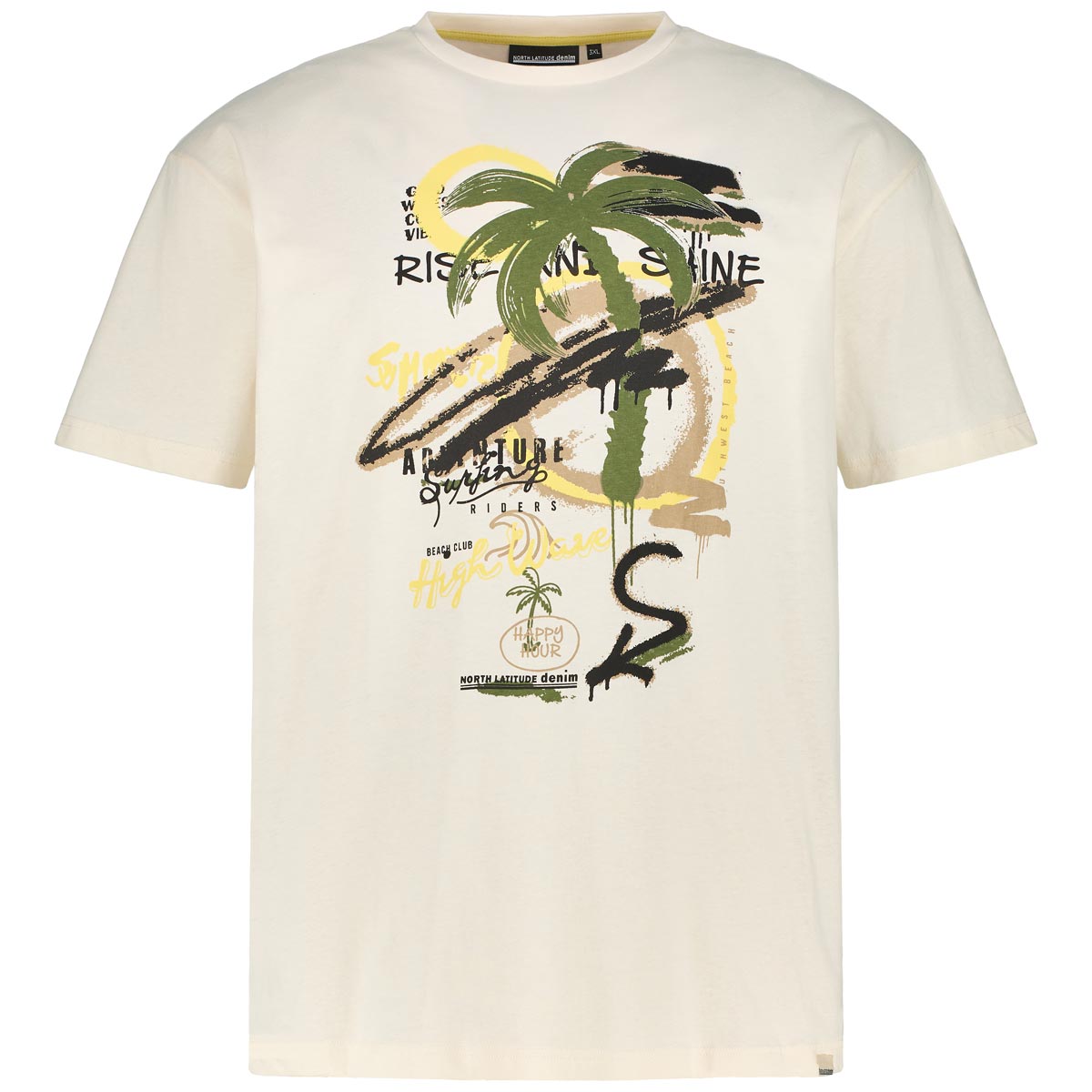 North T-Shirt mit Motiv-Print Farbe cremeweiß Größe: 4XL günstig online kaufen
