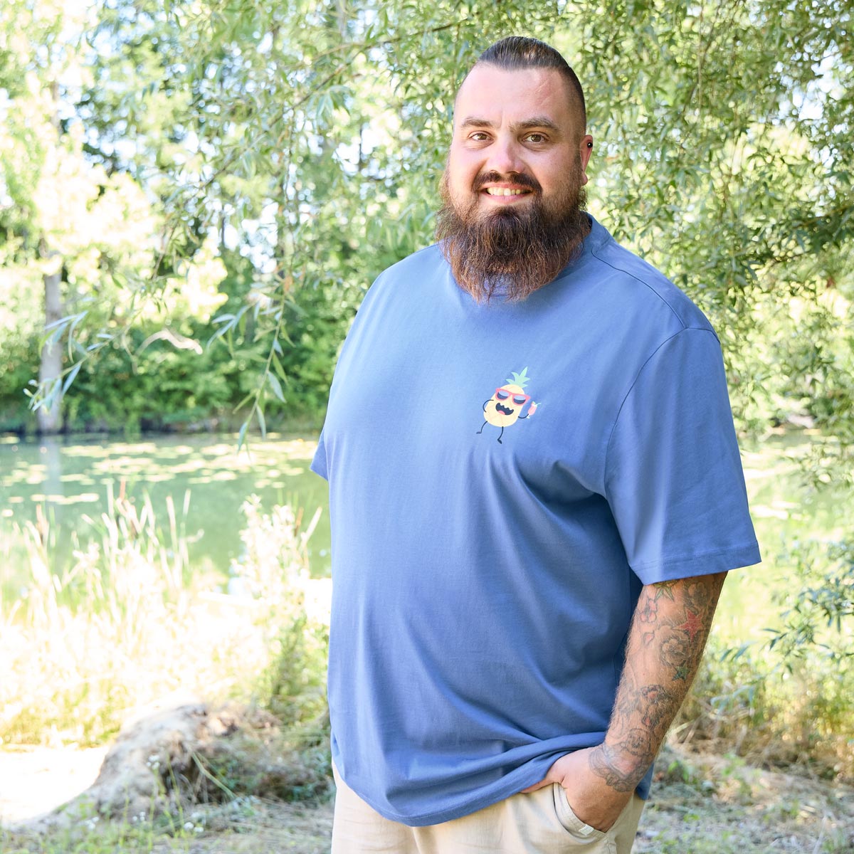 Pfundskerl T-Shirt mit Motiv-Print blau