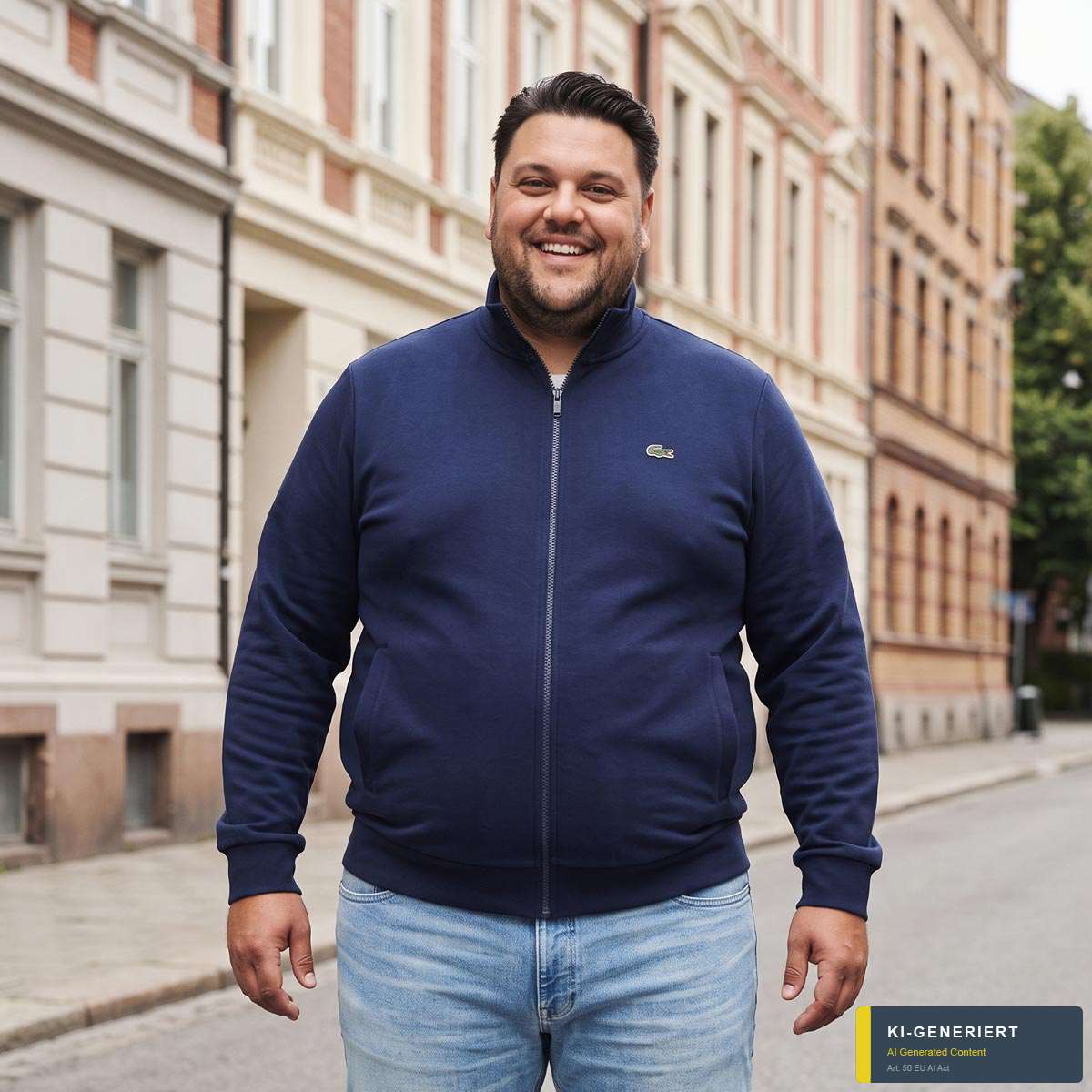 LACOSTE Sweatjacke mit Biobaumwolle marine