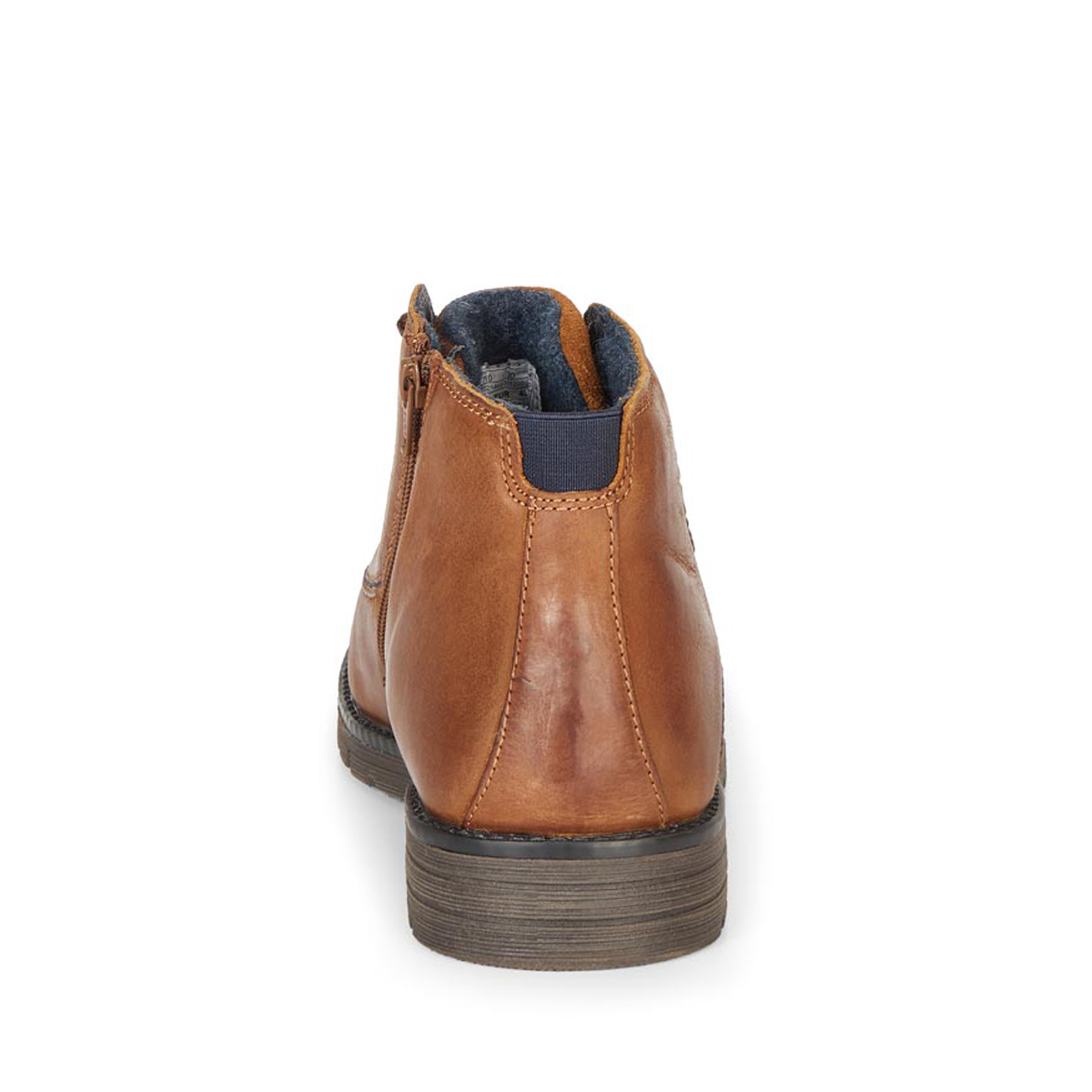 bugatti Lederboots mit Warmfutter und Reißverschluss cognac