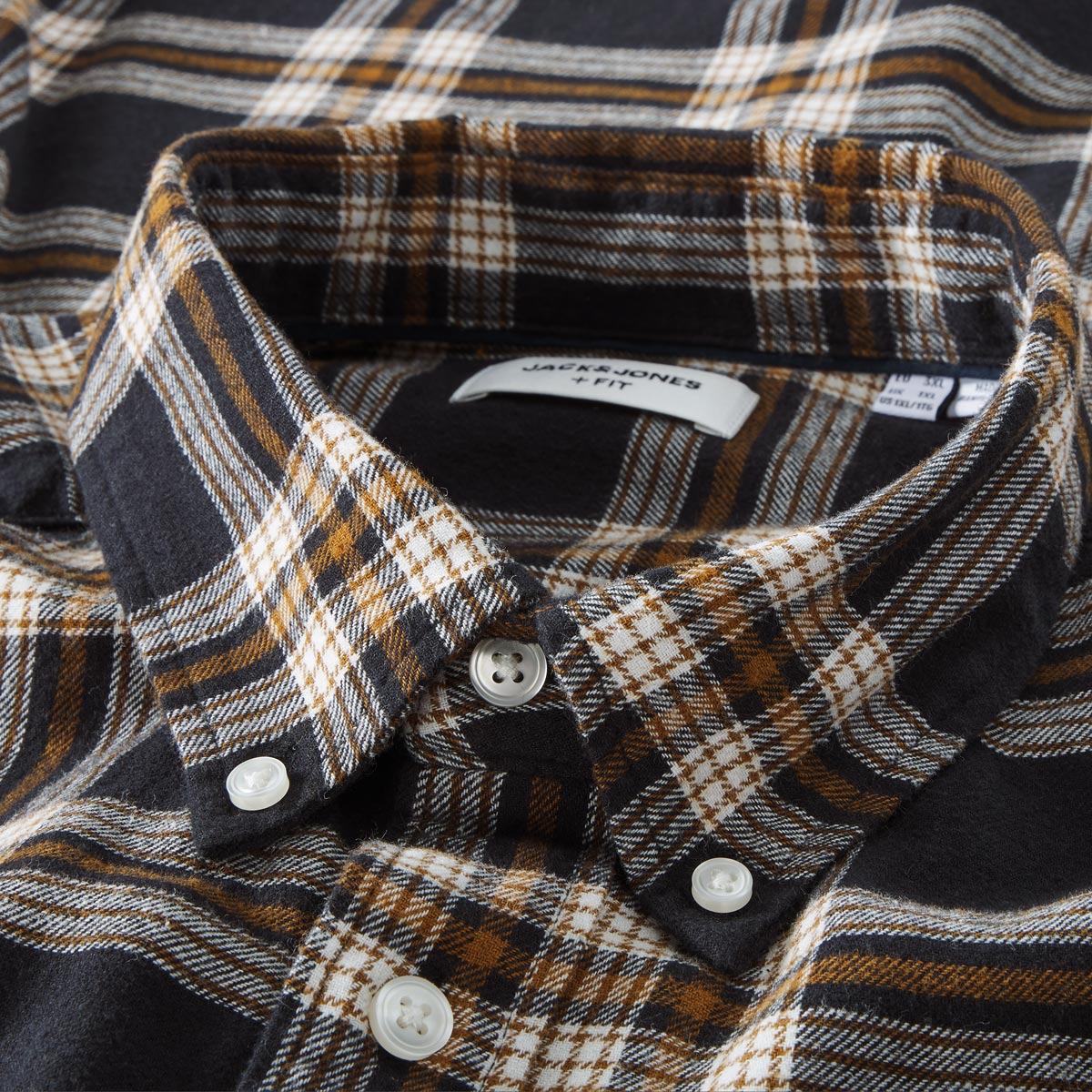 Jack&Jones Kariertes Flanellhemd schwarz