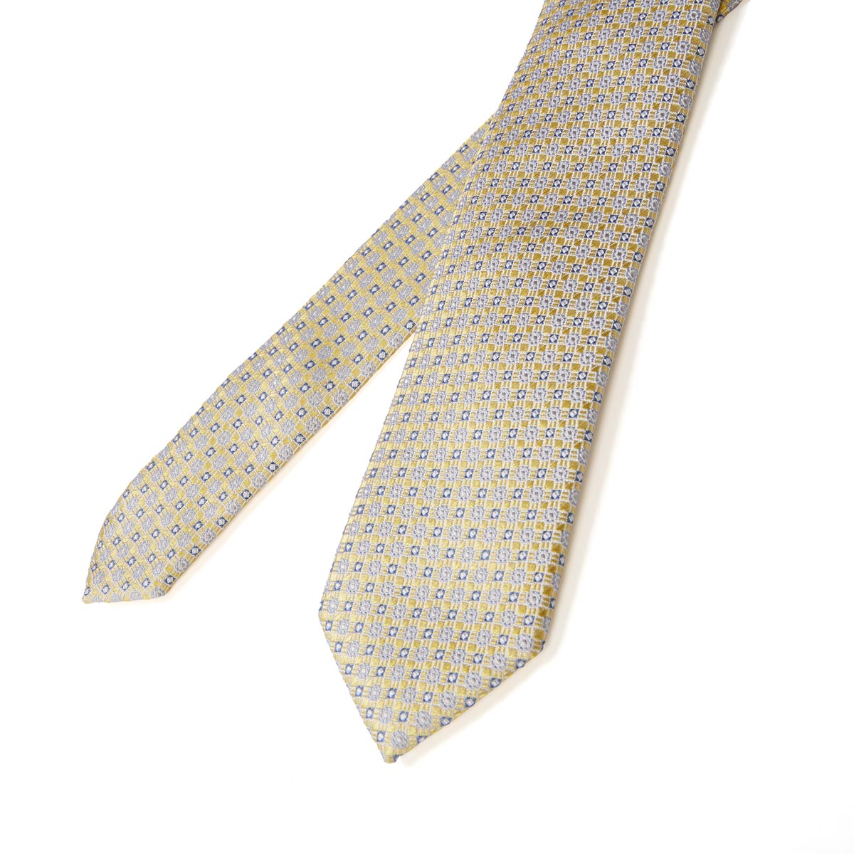 Pfundskerl Extralange Seidenkrawatte mit Webmuster gelb