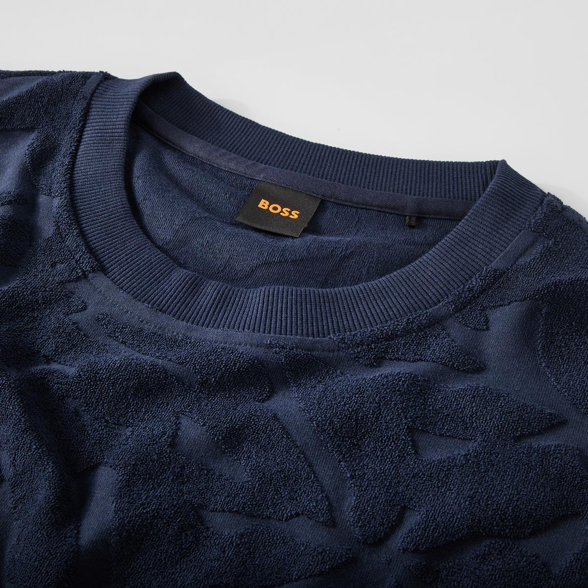 BOSS T-Shirt aus Frottee dunkelblau