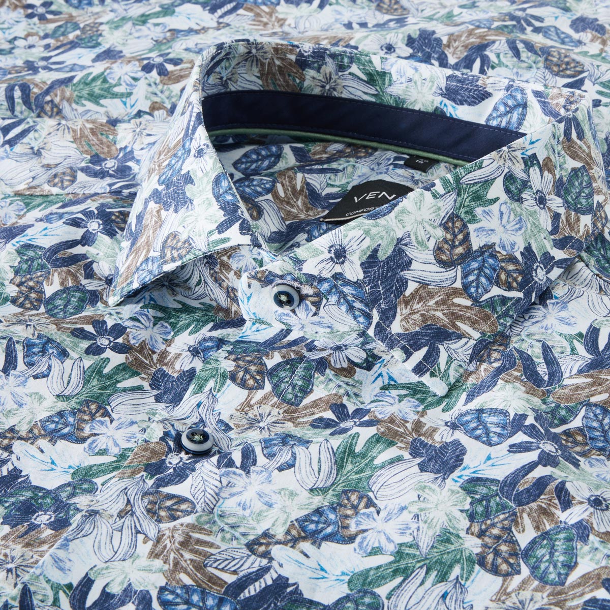 CASA MODA Businesshemd mit floralem Muster grün