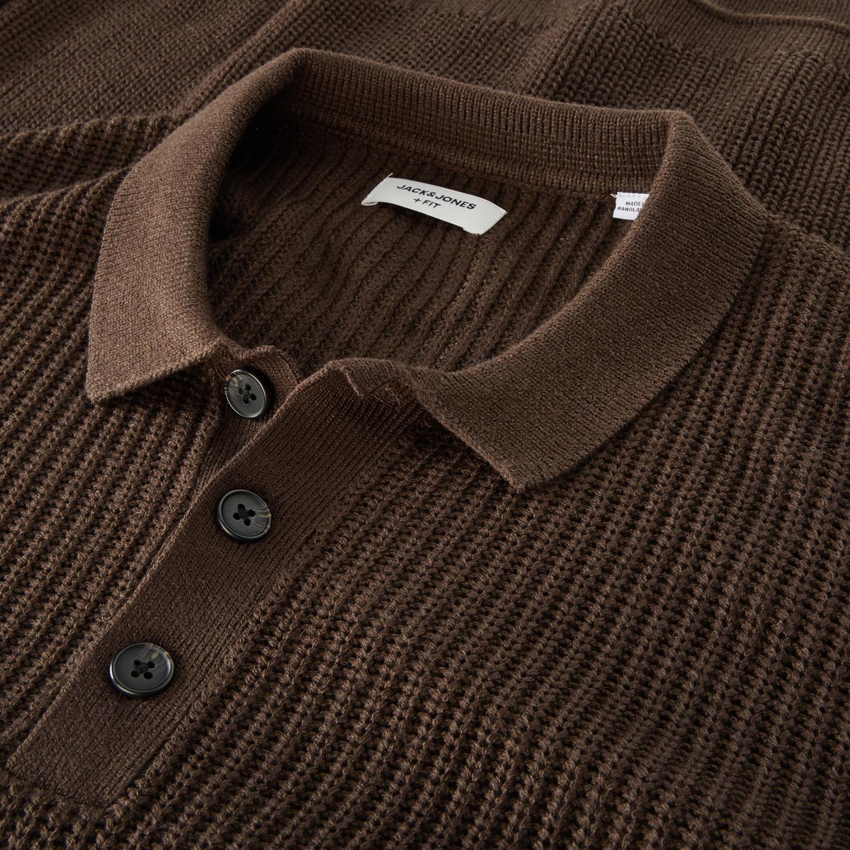 Jack&Jones Strickpullover mit Polokragen braun