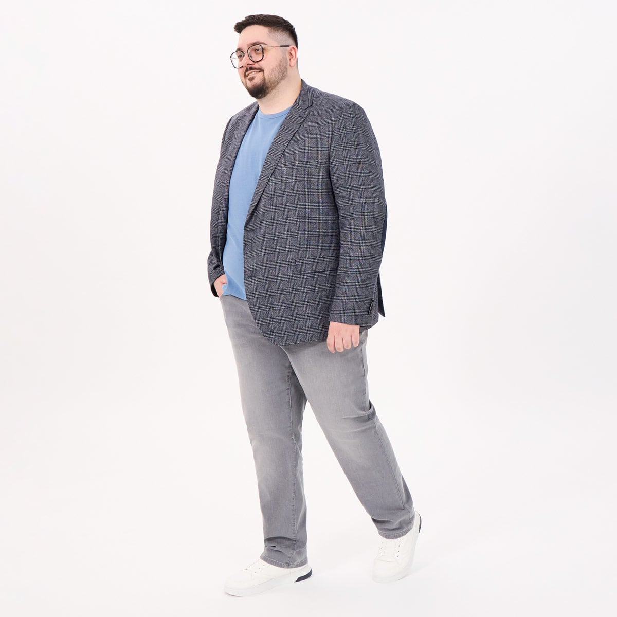 Weis Sakko mit Bambus blau Weis Sakko mit Bambus blau