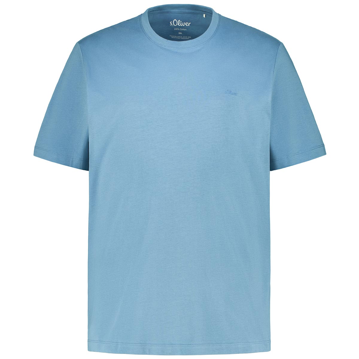 s.Oliver T-Shirt aus Baumwolle Farbe mittelblau Größe: 4XL günstig online kaufen