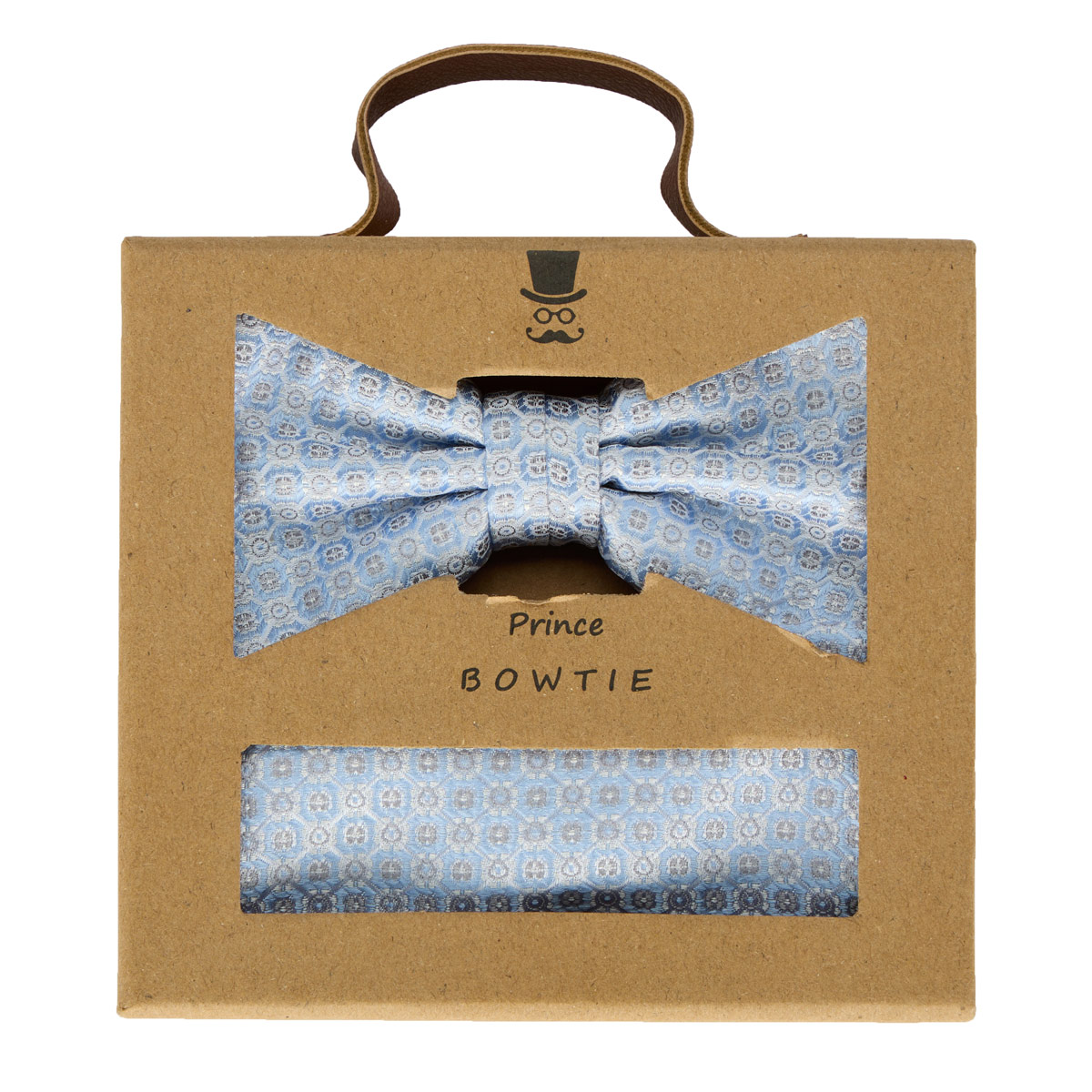 Prince BOWTIE Fliege und Einstecktuch im Set hellblau