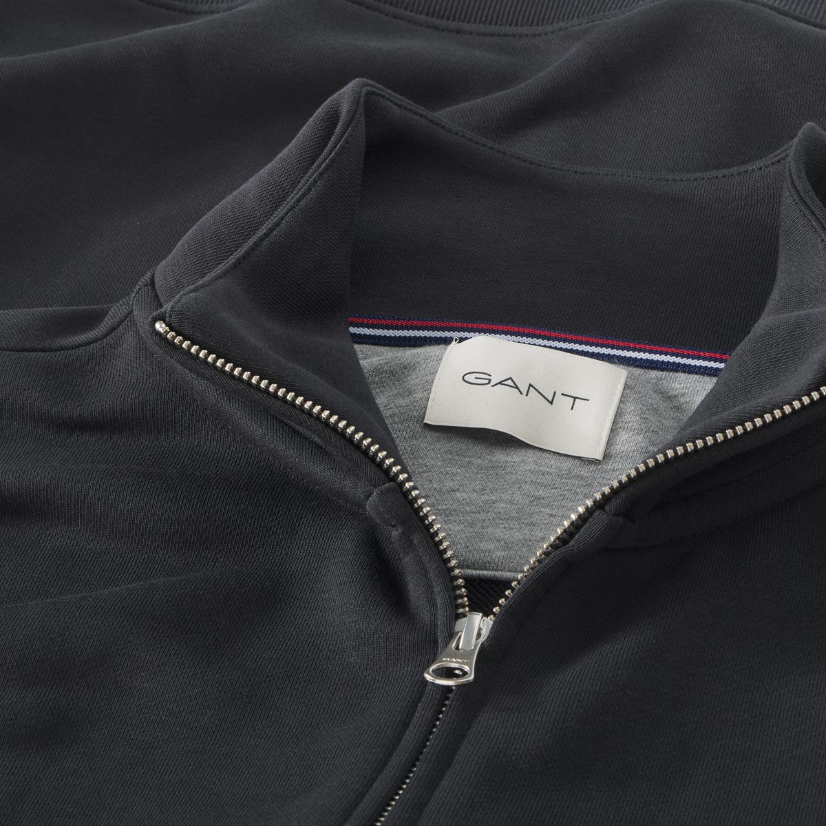 Gant Basic-Sweatjacke mit Stehkragen schwarz