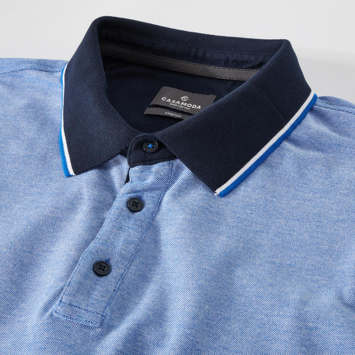 CASA MODA Poloshirt mit Elasthan blau