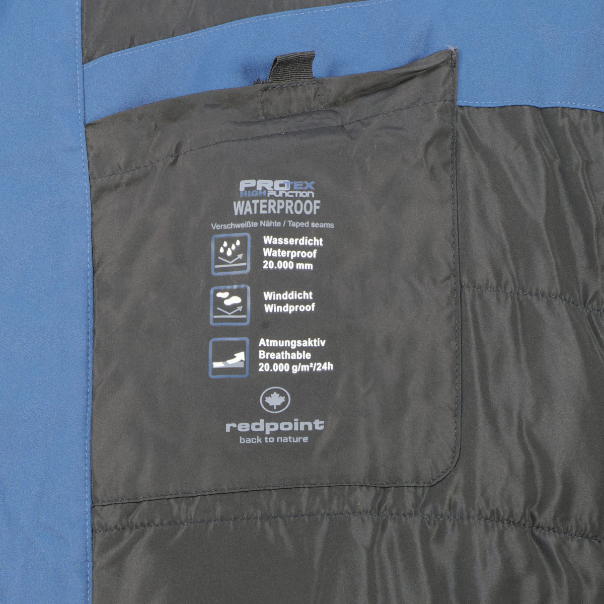 Redpoint Wattierte Funktionsjacke, wind- und wasserdicht blau