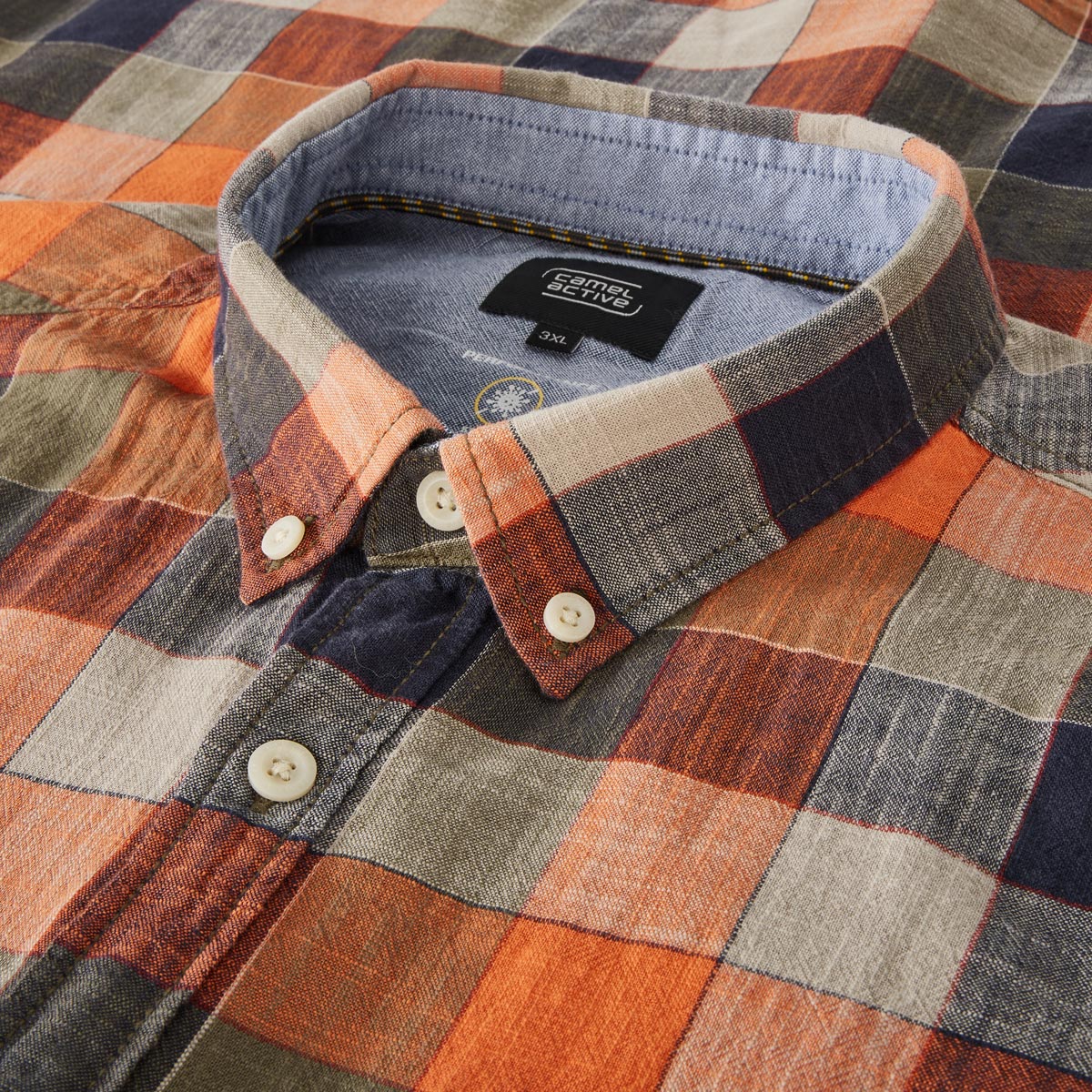 camel active Freizeithemd mit Karomuster orange