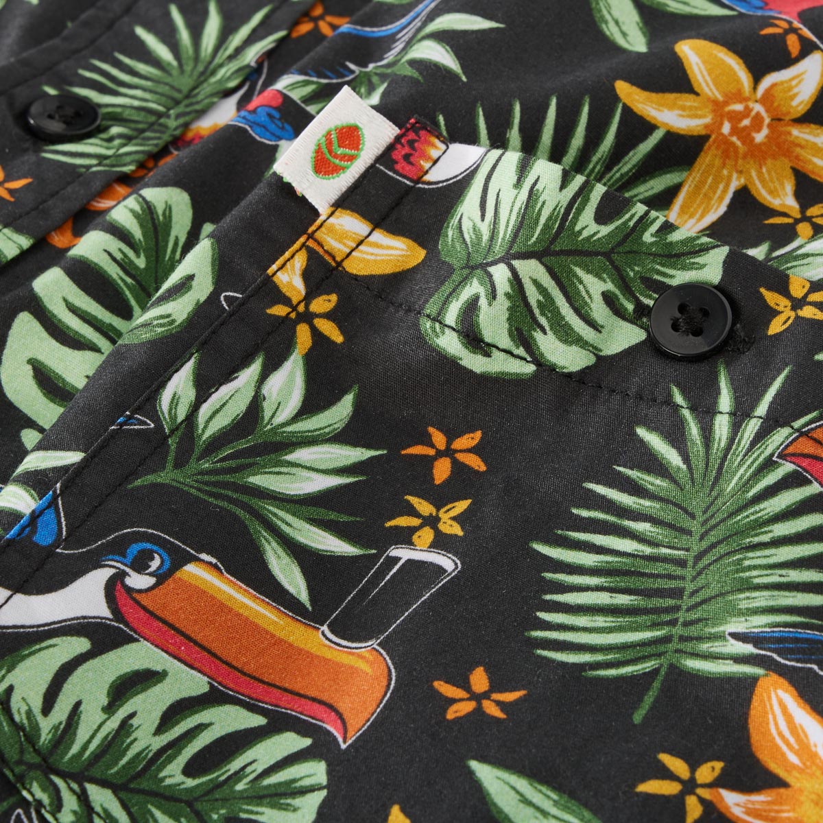 Kamro Freizeithemd mit Allover-Muster schwarz