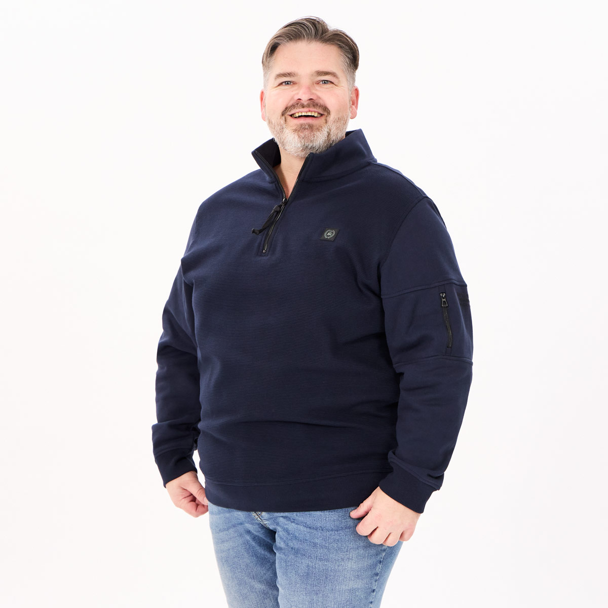 Lerros Sweatshirt aus Baumwollmischung blau