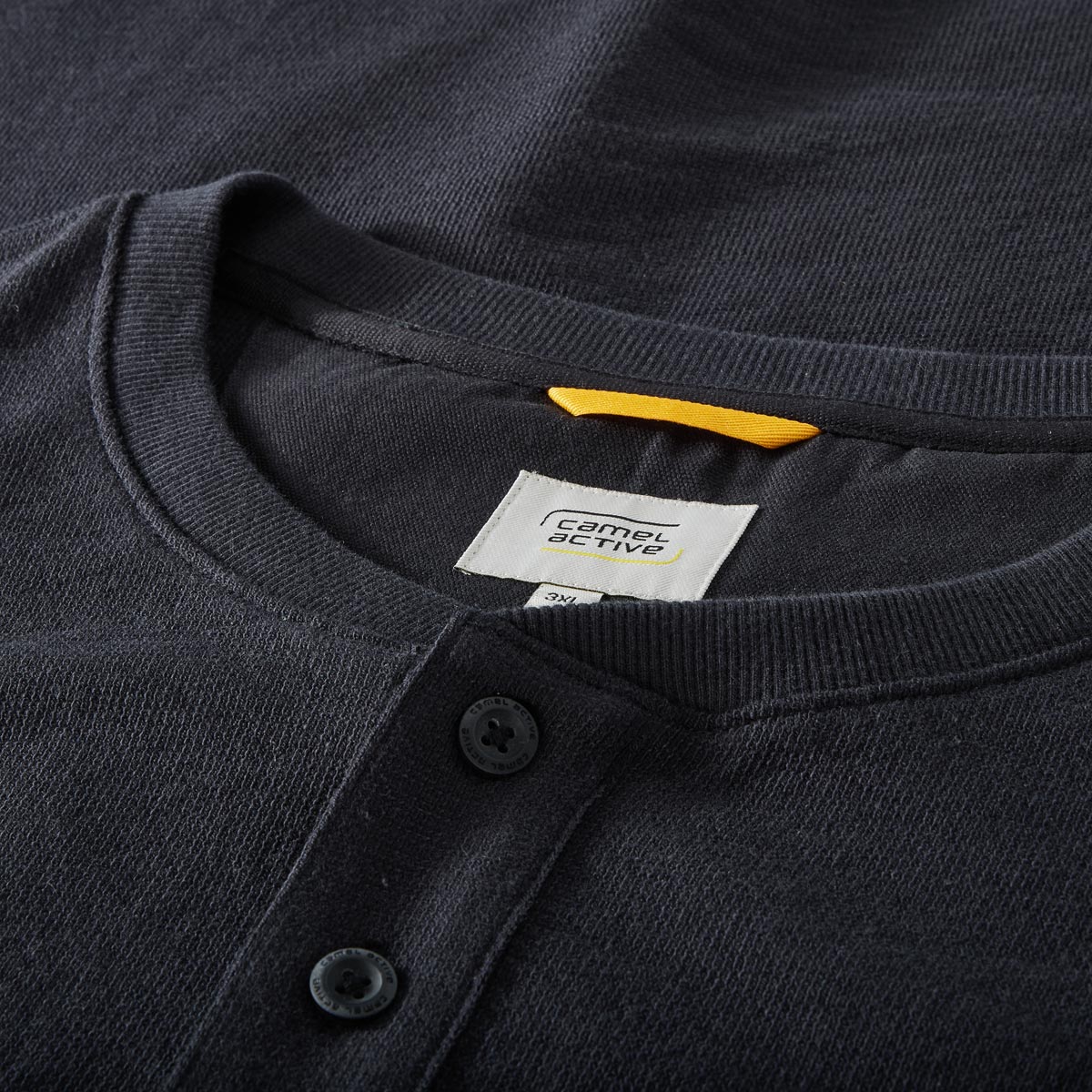 camel active Longsleeve mit Serafinokragen anthrazit