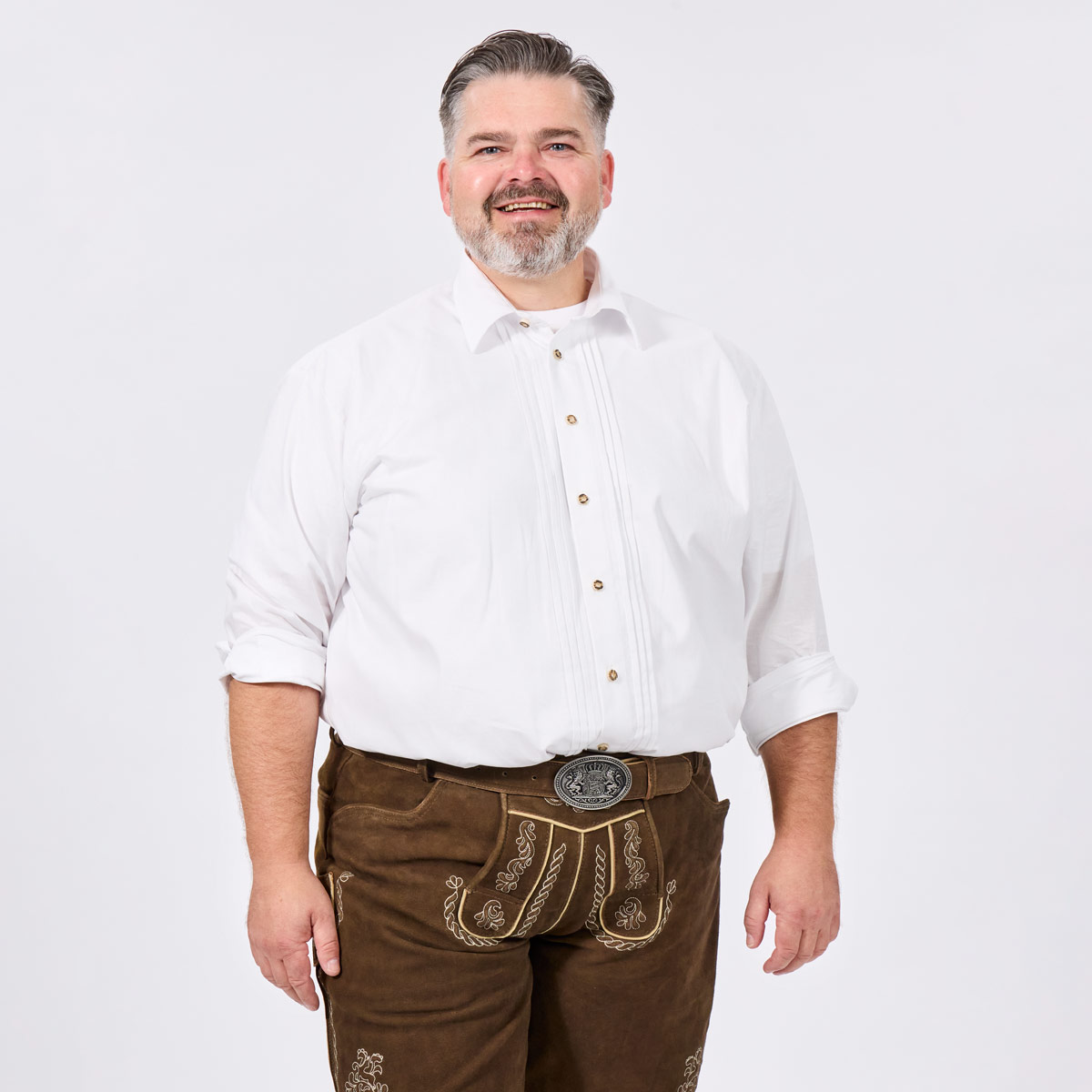 Hammerschmid Trachtenhemd mit Biesen weiß