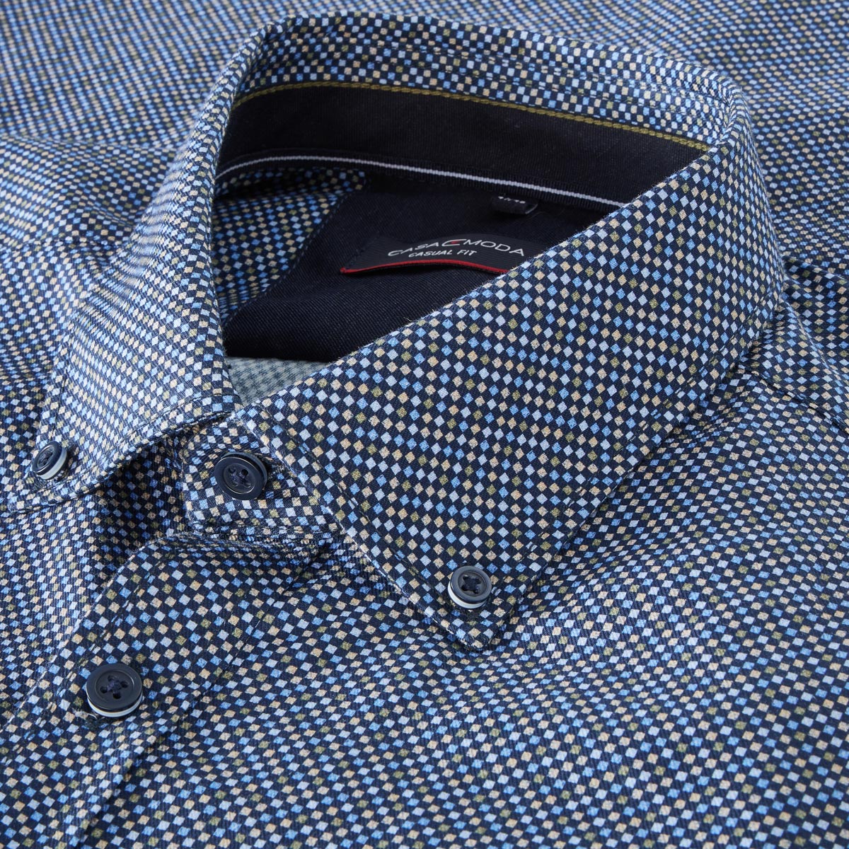 CASA MODA Freizeithemd mit Karomuster blau
