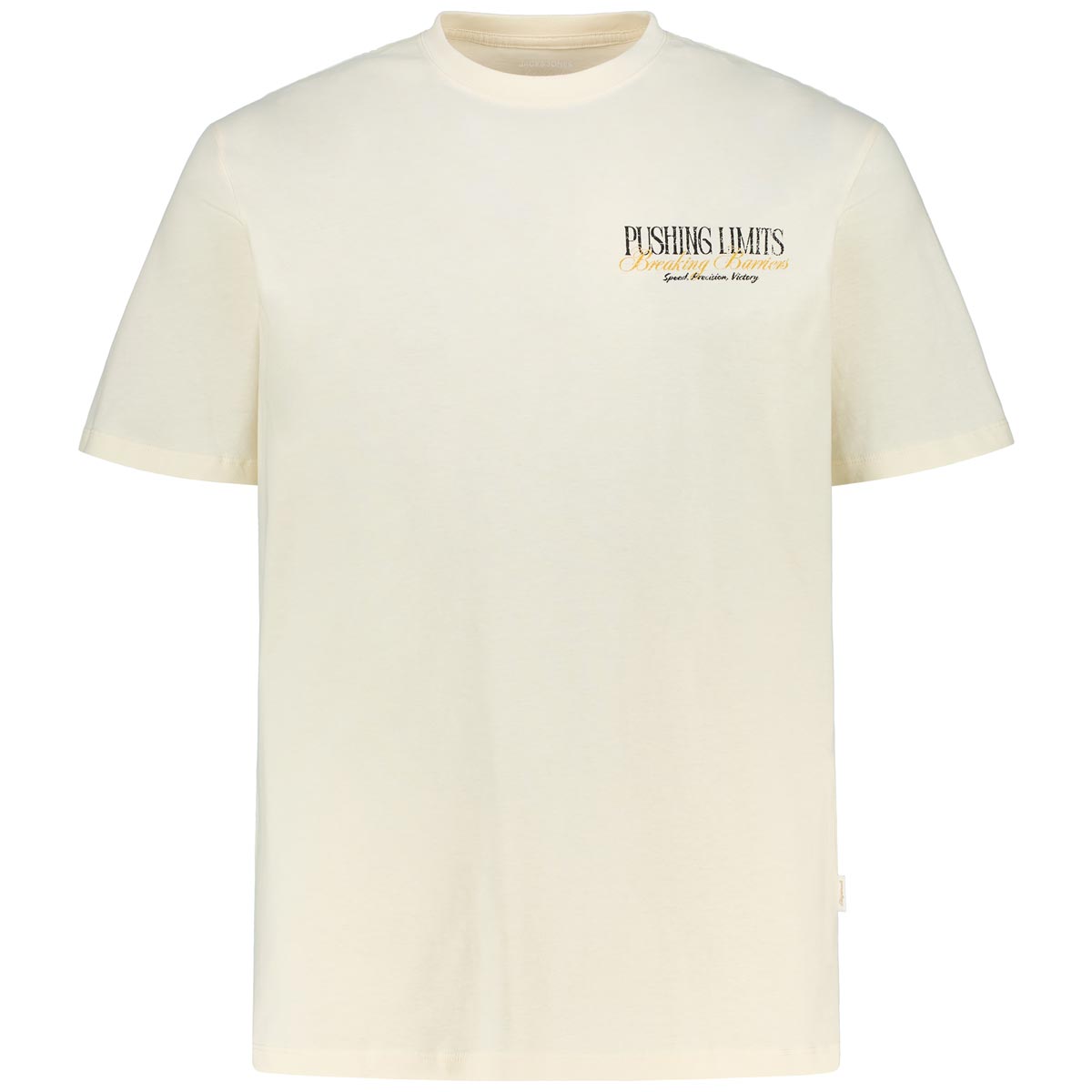 Jack&Jones T-Shirt mit Print auf Vorder- und Rückseite cremeweiß