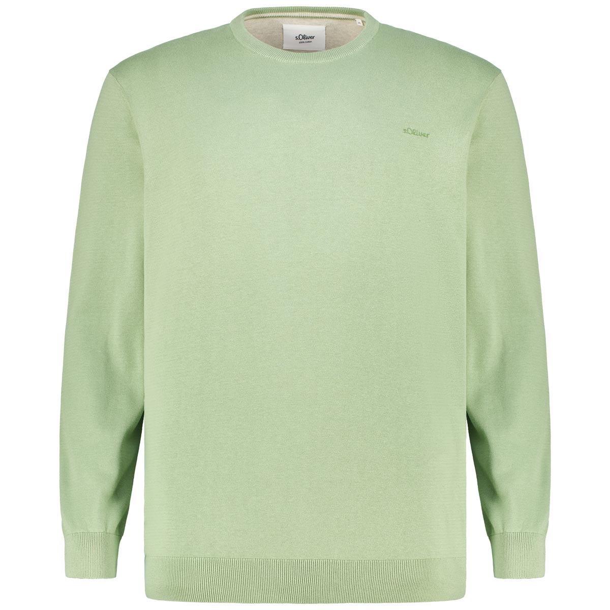 s.Oliver Feinstrickpullover aus Baumwolle Farbe grün Größe: 3XL günstig online kaufen