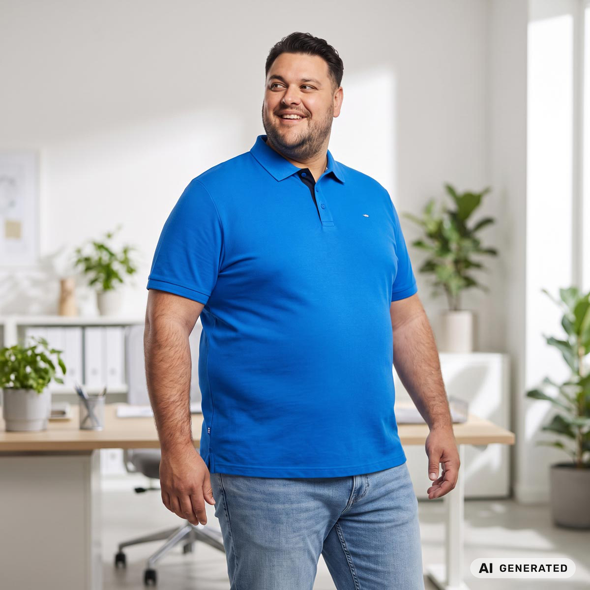 Pfundskerl Premium Poloshirt mit Stretch royalblau