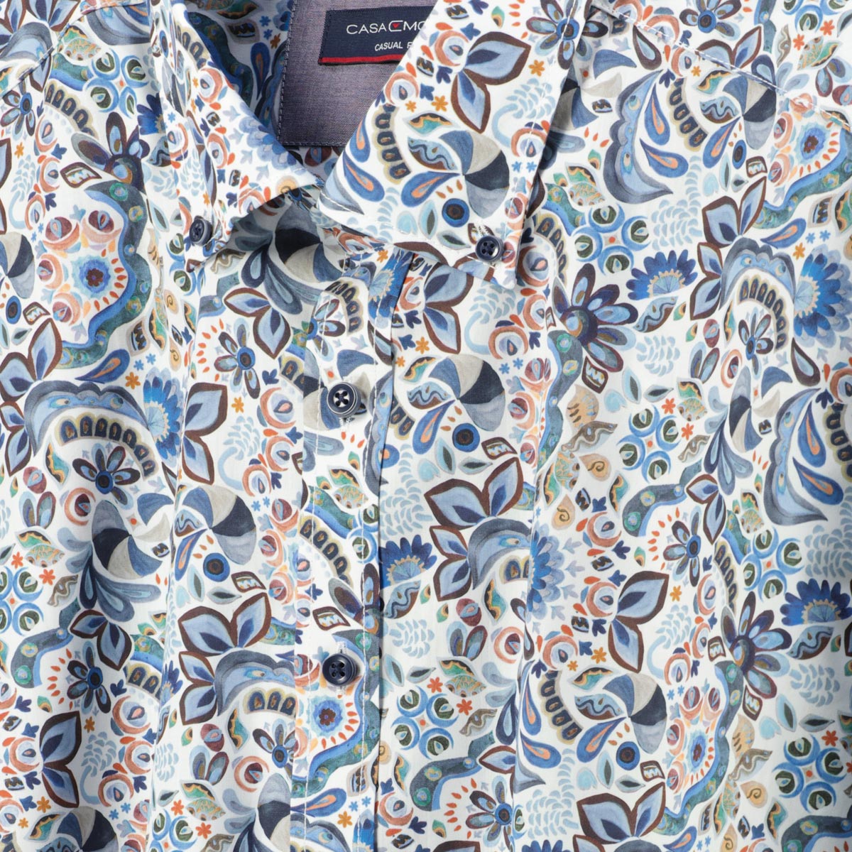 CASA MODA Freizeithemd mit Allover-Print blau