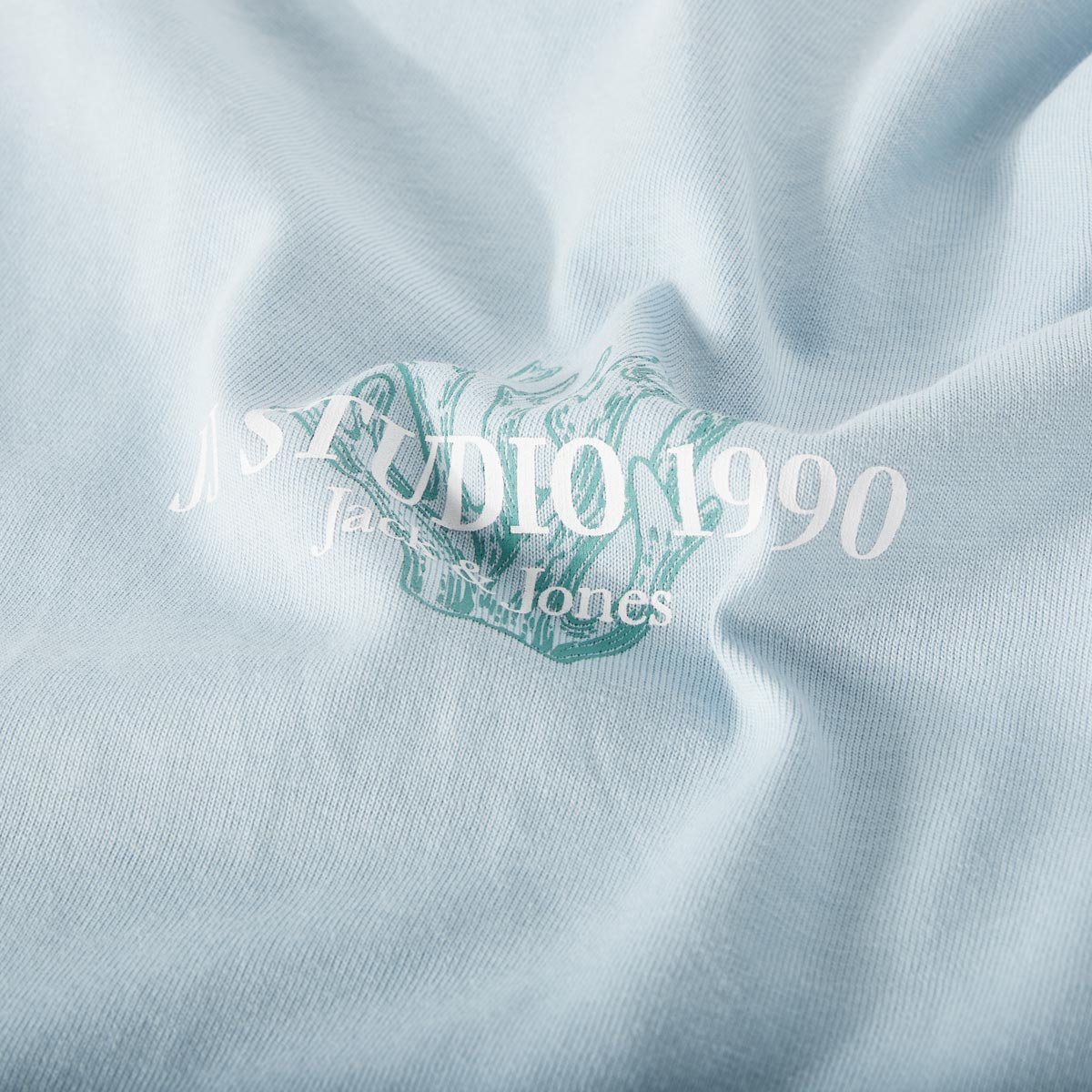 Jack&Jones T-Shirt mit Label-Print hellblau