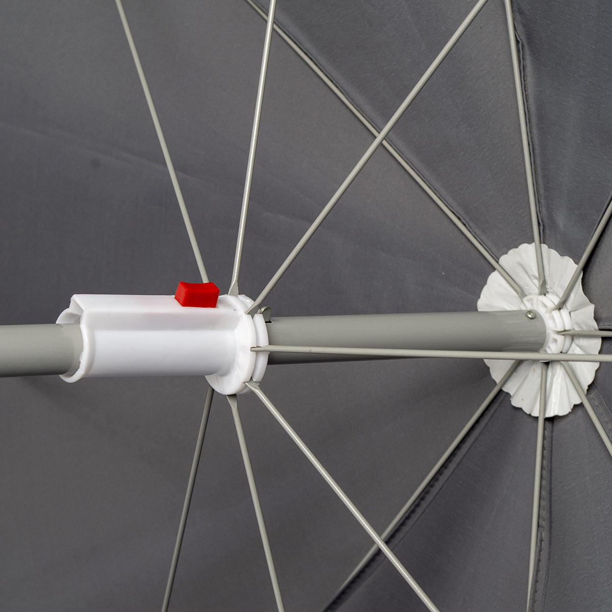BO-CAMP Sonnenschirm mit Knickarm, 200 cm Durchmesser grau