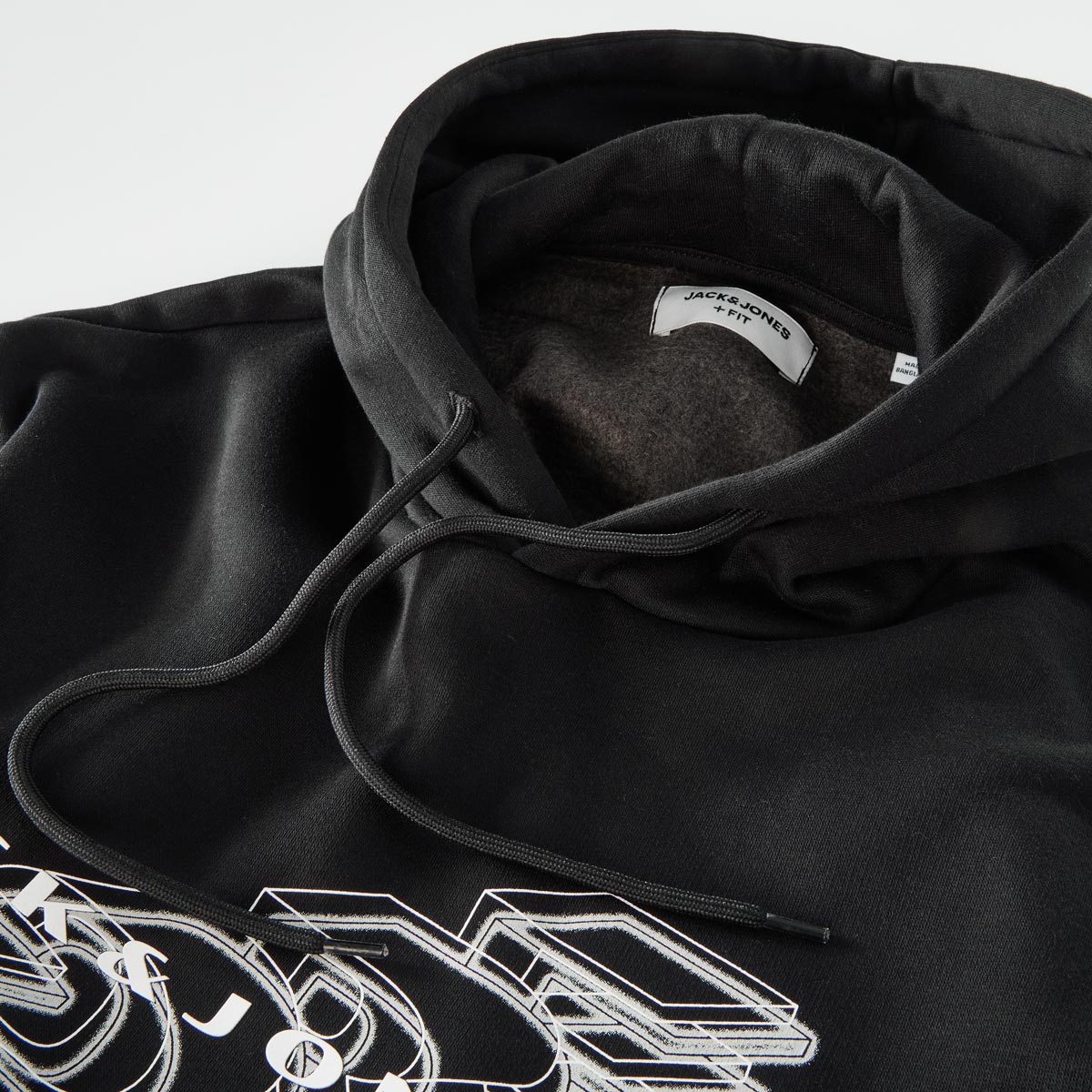 Jack&Jones Hoodie mit Label-Print schwarz