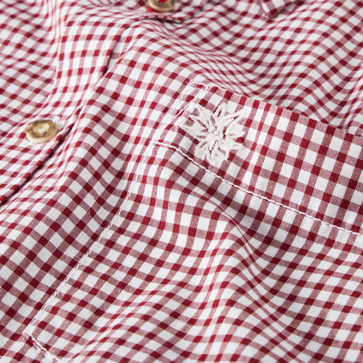Pfundskerl Trachtenhemd mit Karomuster rot